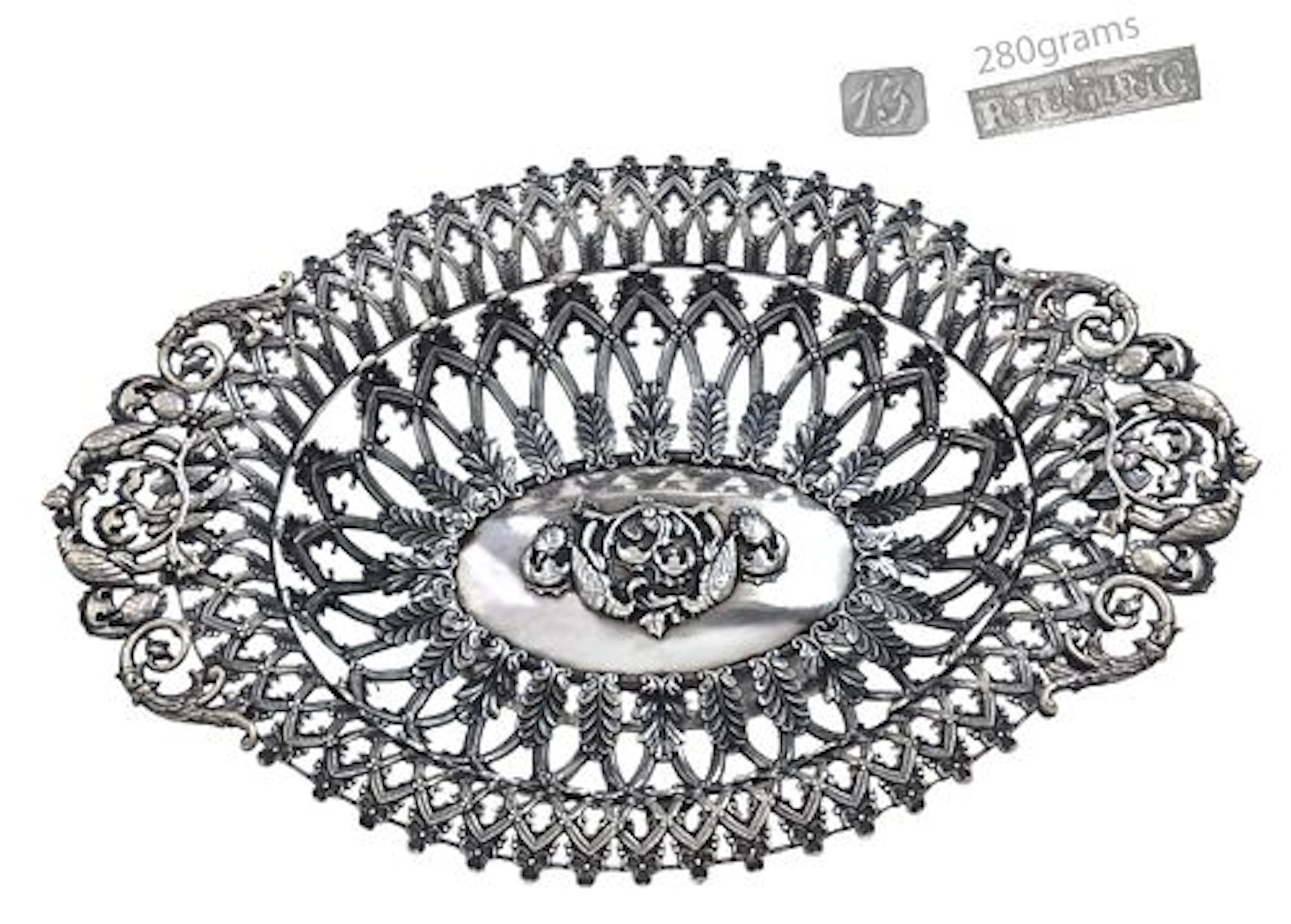 19th C. Rococo German .73 Silver(280g) Centerpiece / Basket