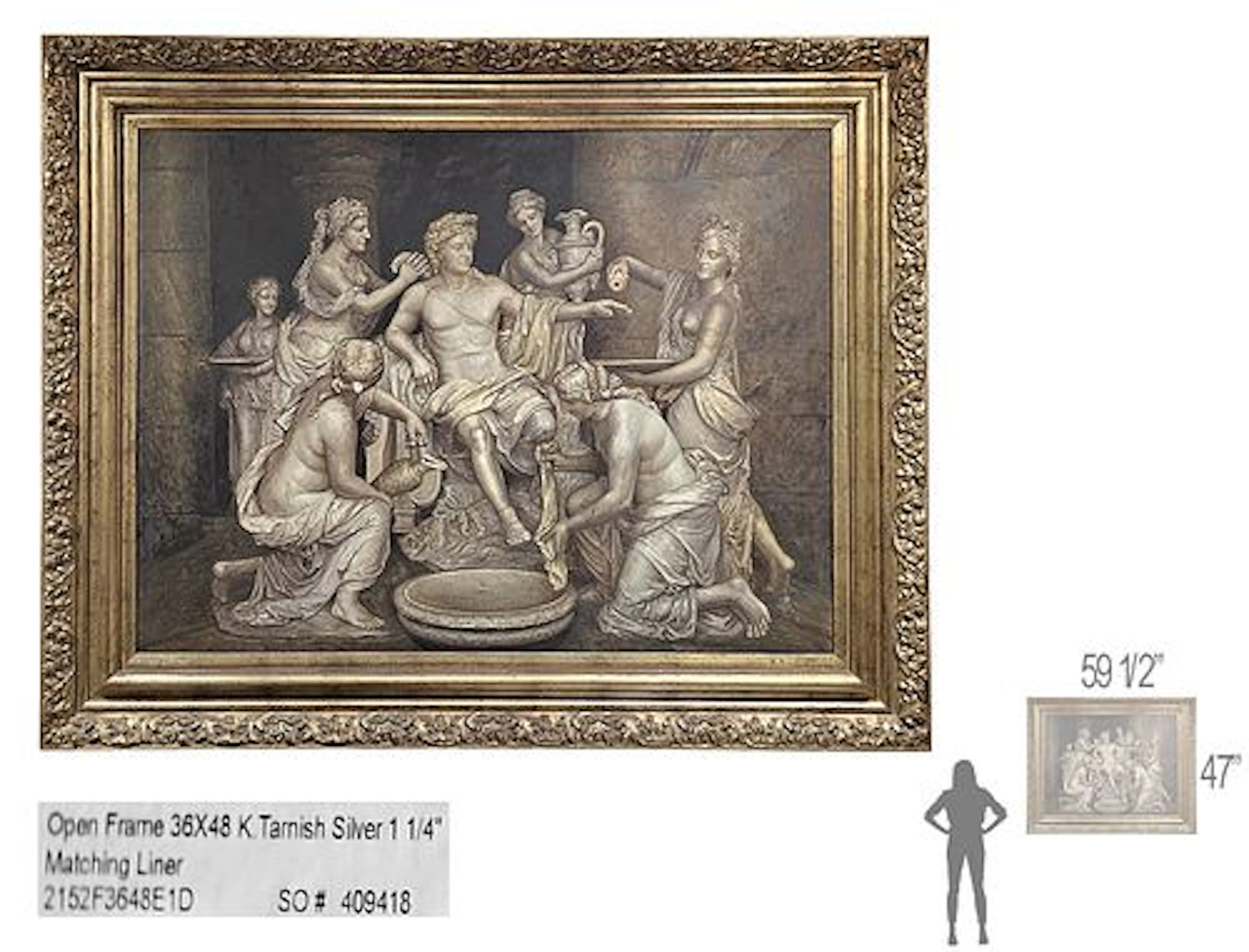 Large Italian Louis XIV style Oil On Canvas, After