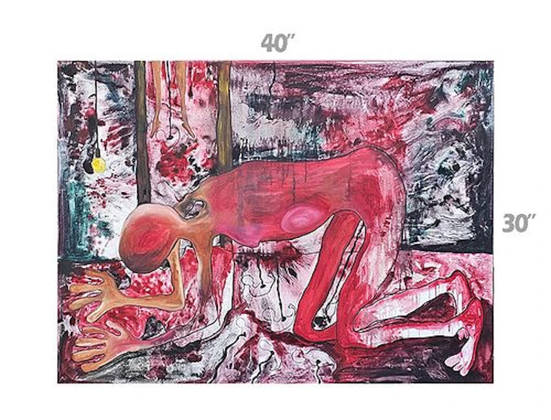 They' Oil On Canvas Painting Signed By Ellie Shafiei