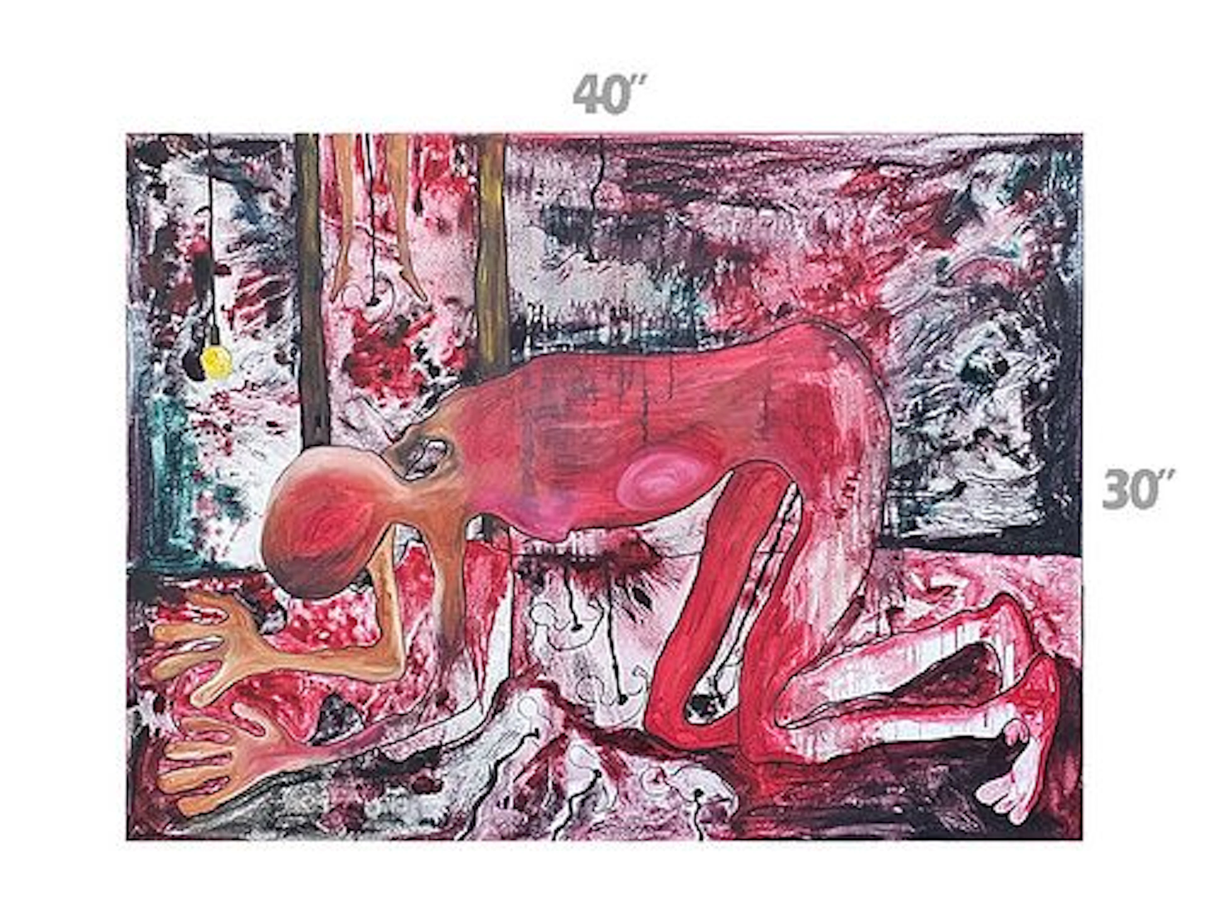 They' Oil On Canvas Painting Signed By Ellie Shafiei