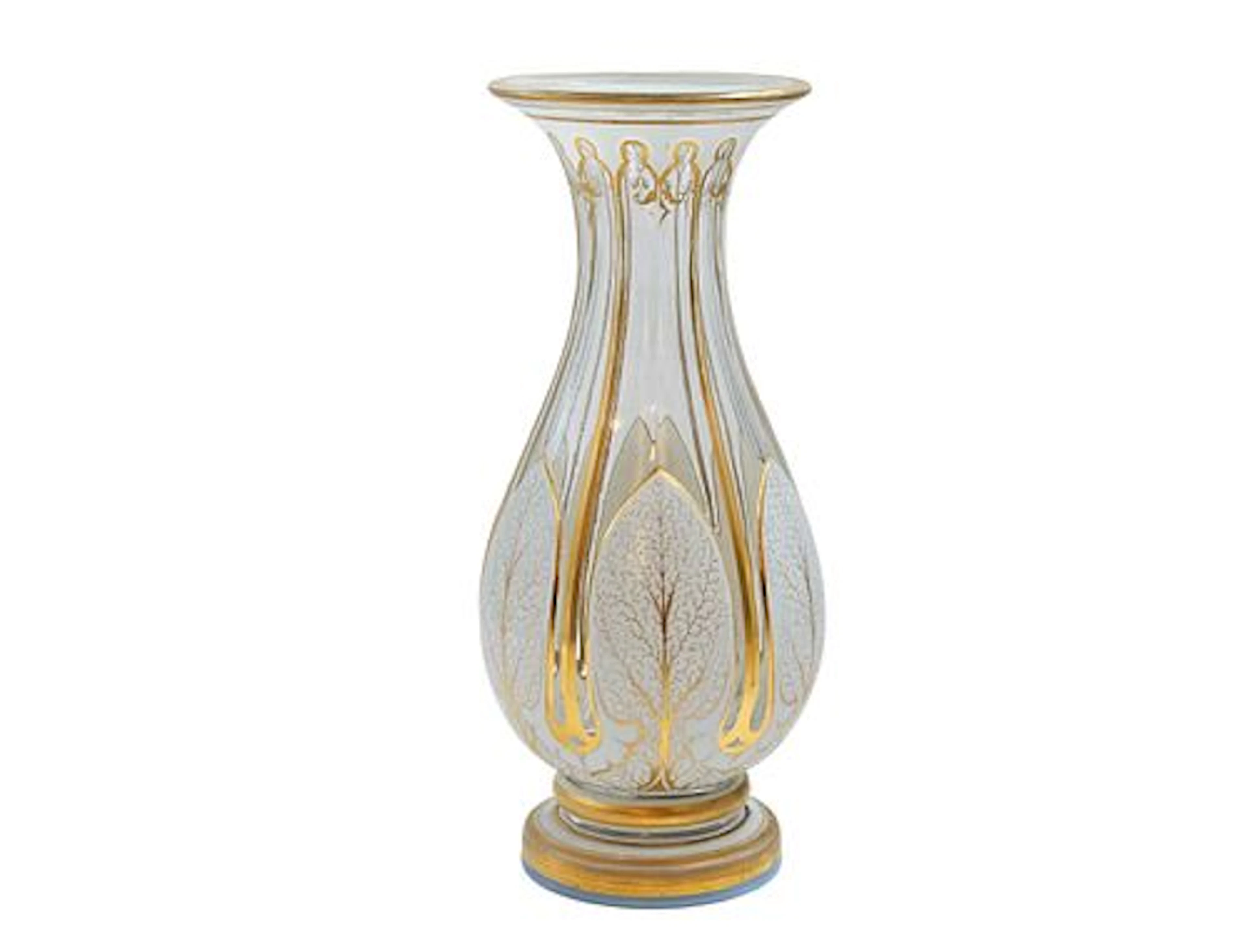 19th C. Bohemian Clear Cut Glass Vase