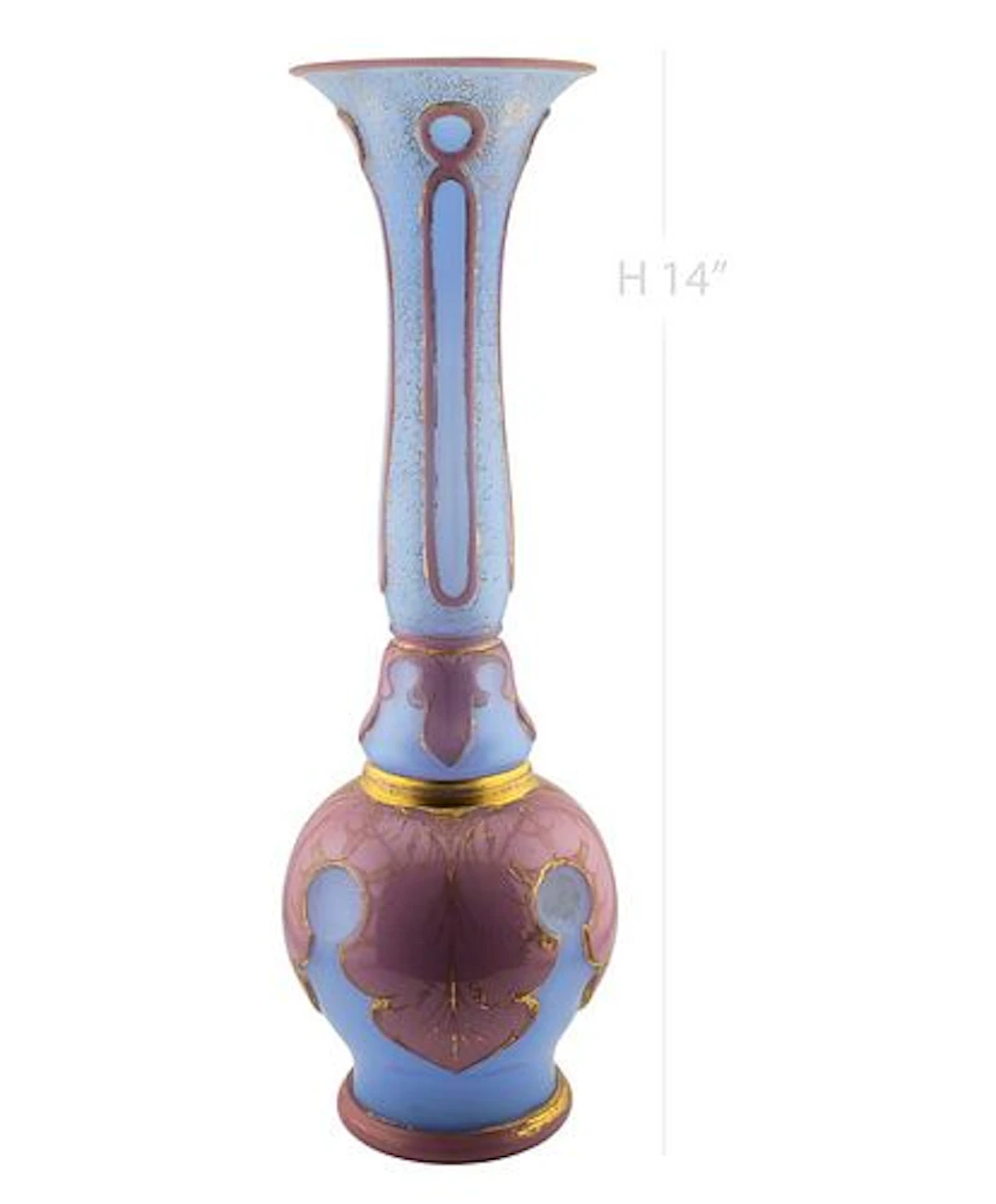 Late 19th C. Bohemian Pink Opaline Glass Vase