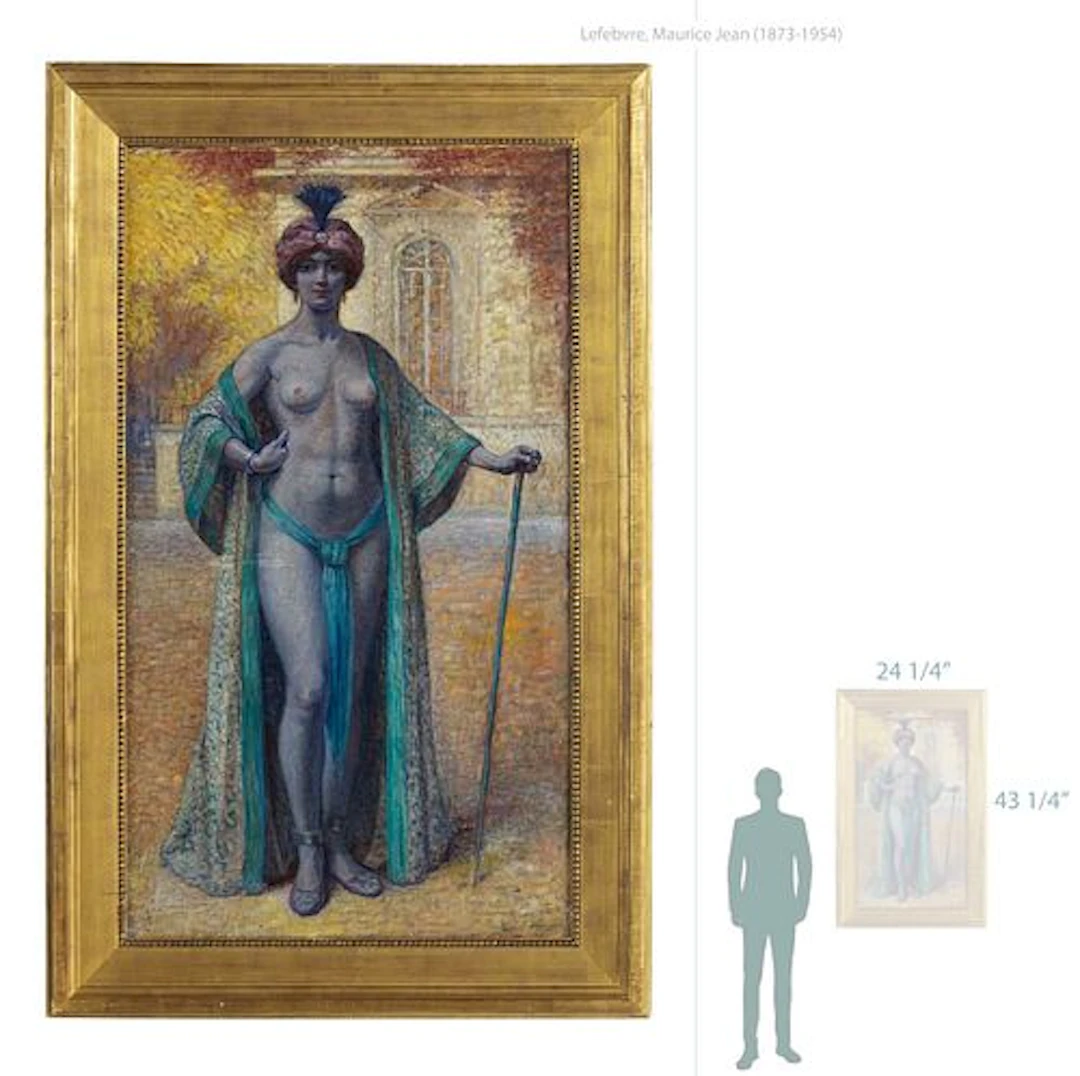 Orientalist Standing Female Nude By Maurice Jean Lefebvre (1873-1954)
