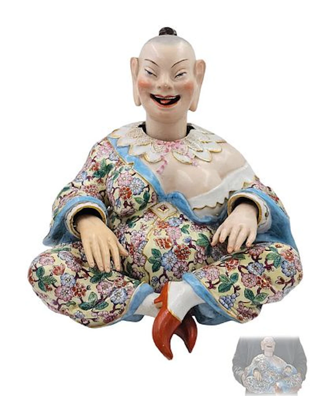 19th C. Meissen Style Nodding Pagoda Figurine. Tongue, and head has