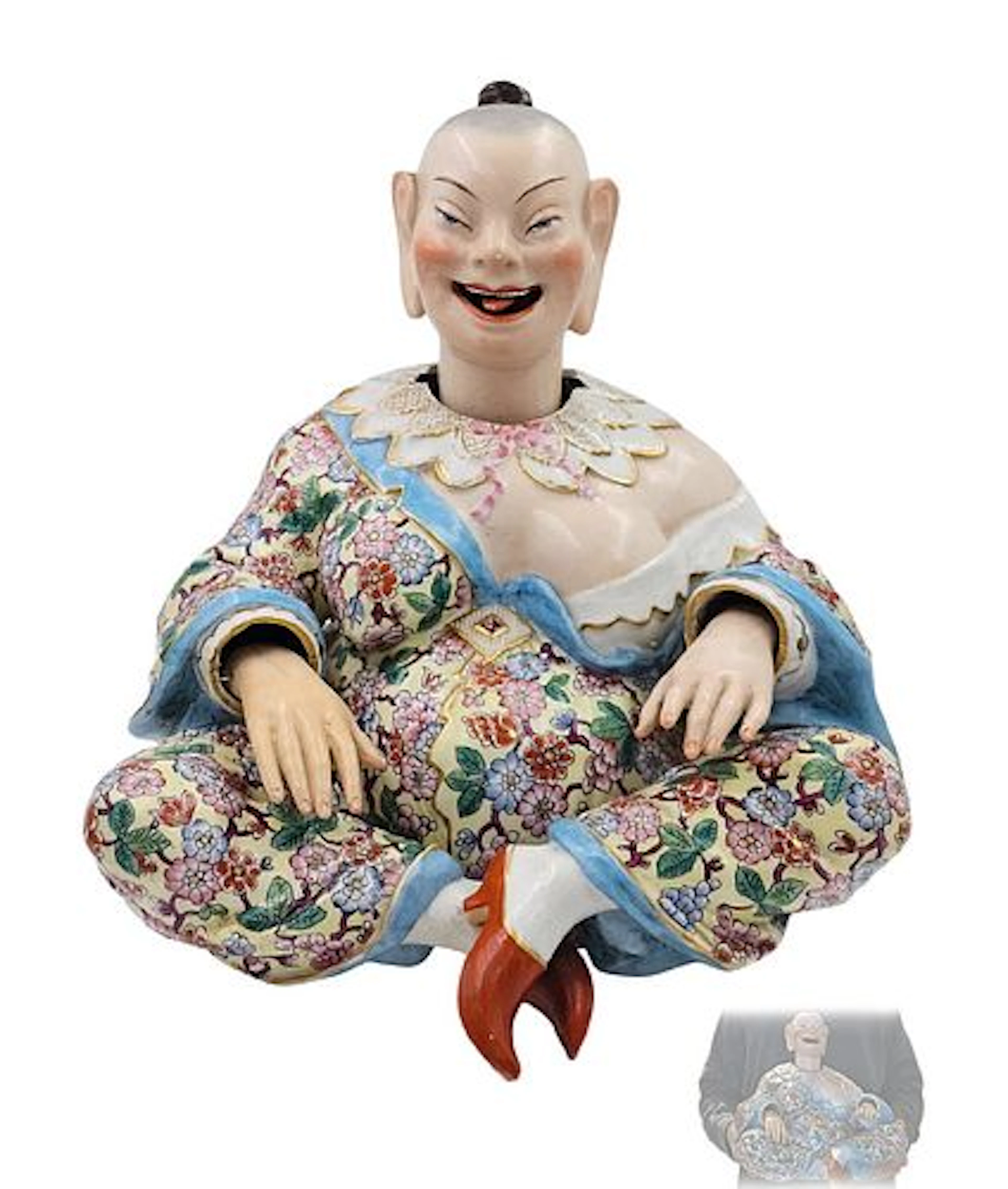 19th C. Meissen Style Nodding Pagoda Figurine. Tongue, and head has