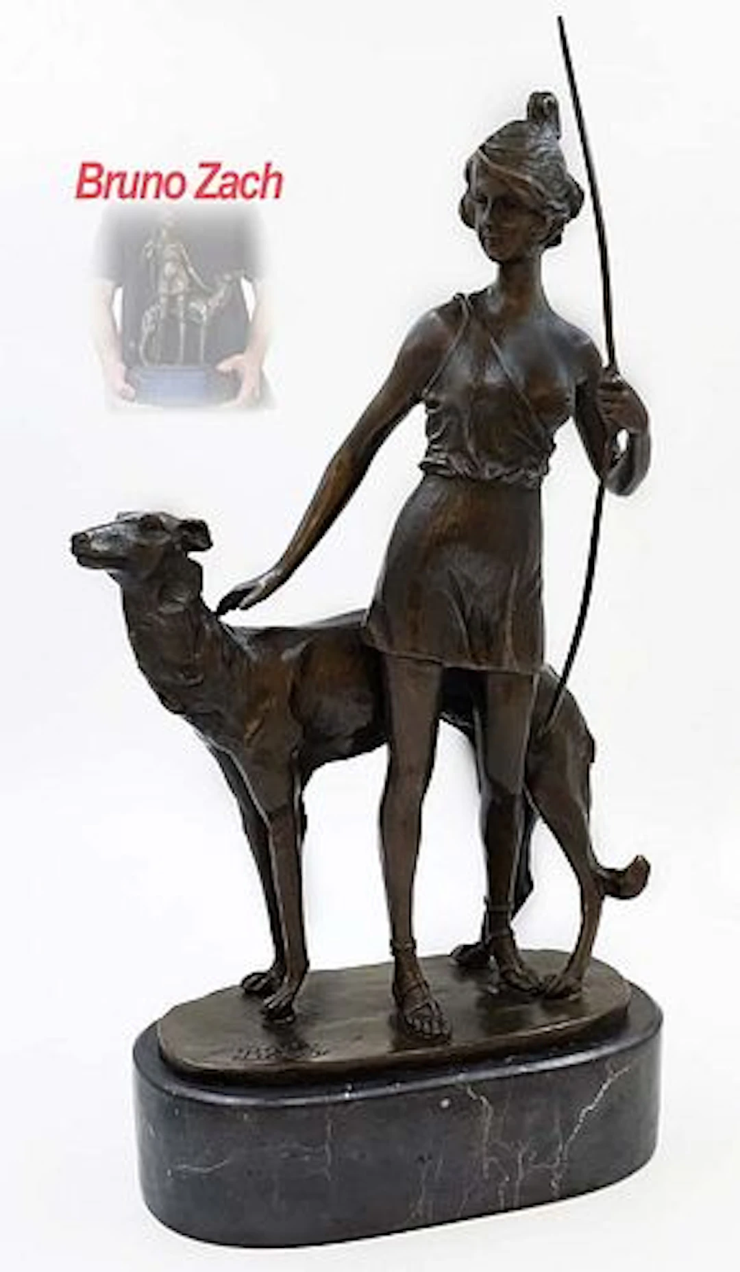 Diana The Goddess Of The Hunt Signed By Austrian Zach Bruno (1891