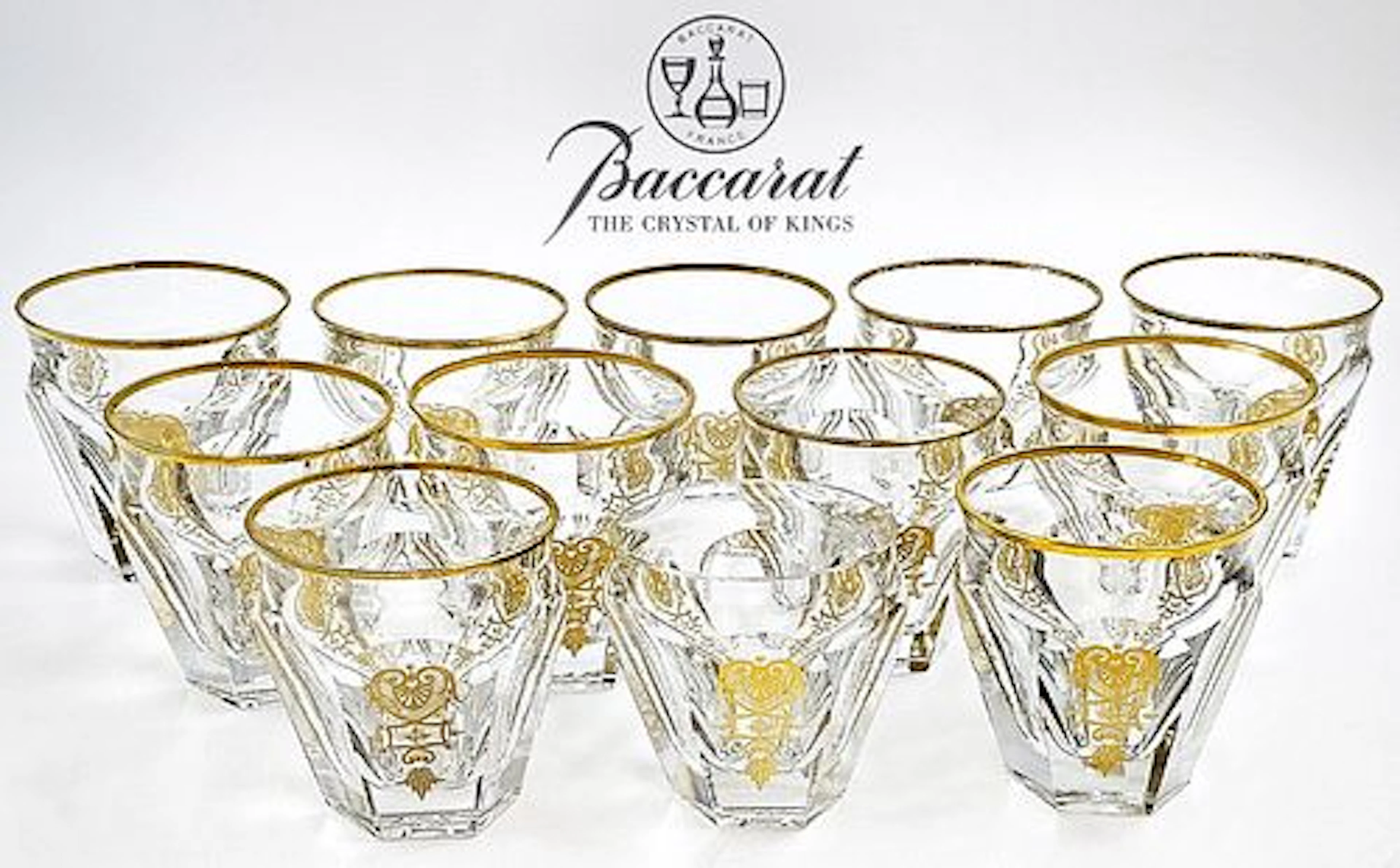 Set Of Twelve 20th C. French Baccarat Harcourt Empire Glasses