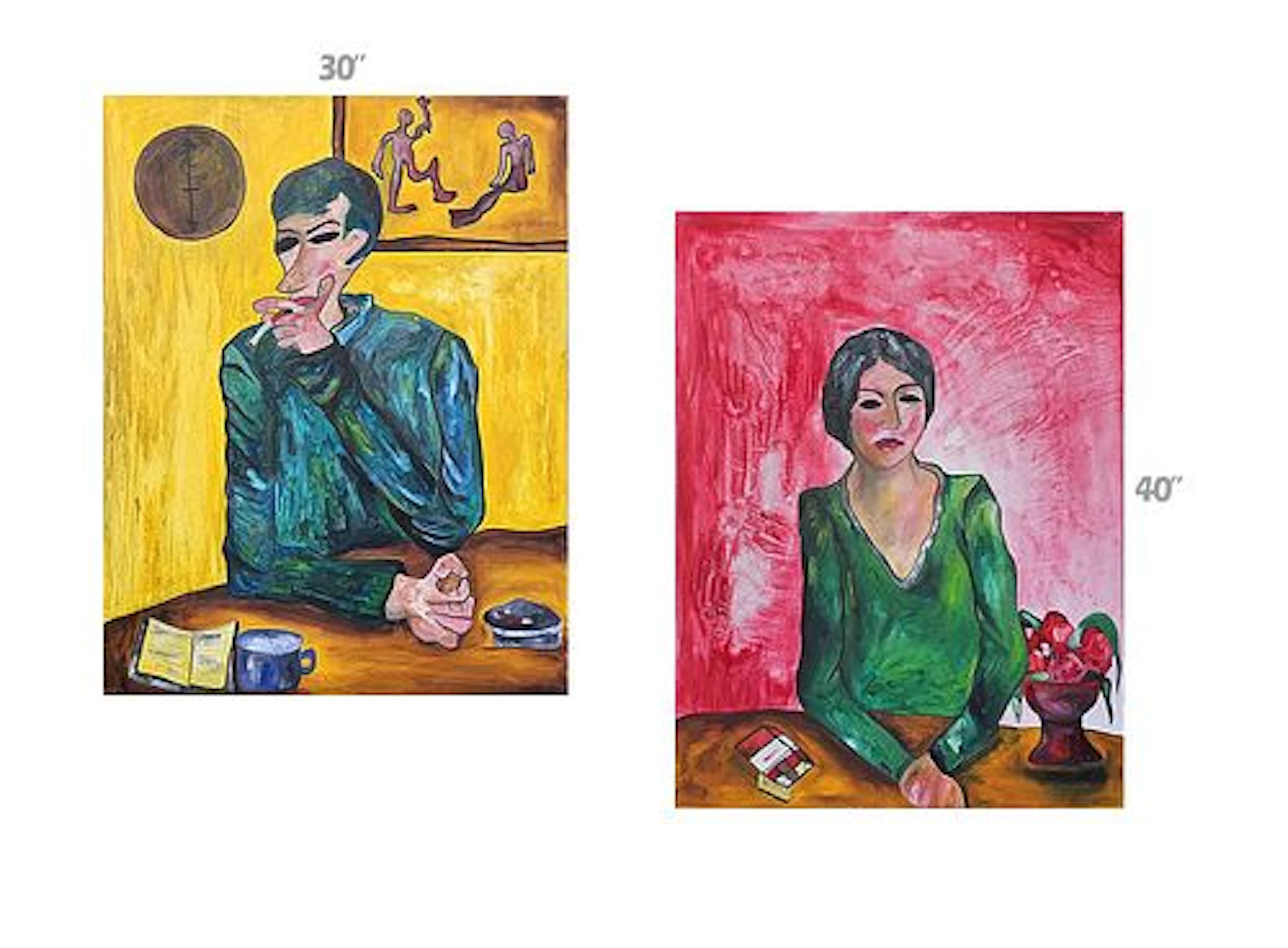 She & He Oil On Canvas Painting By Ellie Shafiei