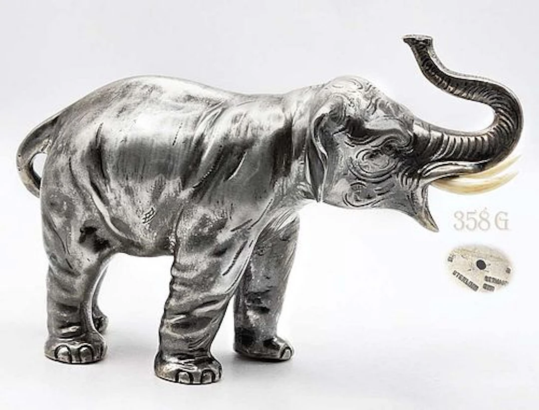 German Sterling Silver (358g) Elephant Statue