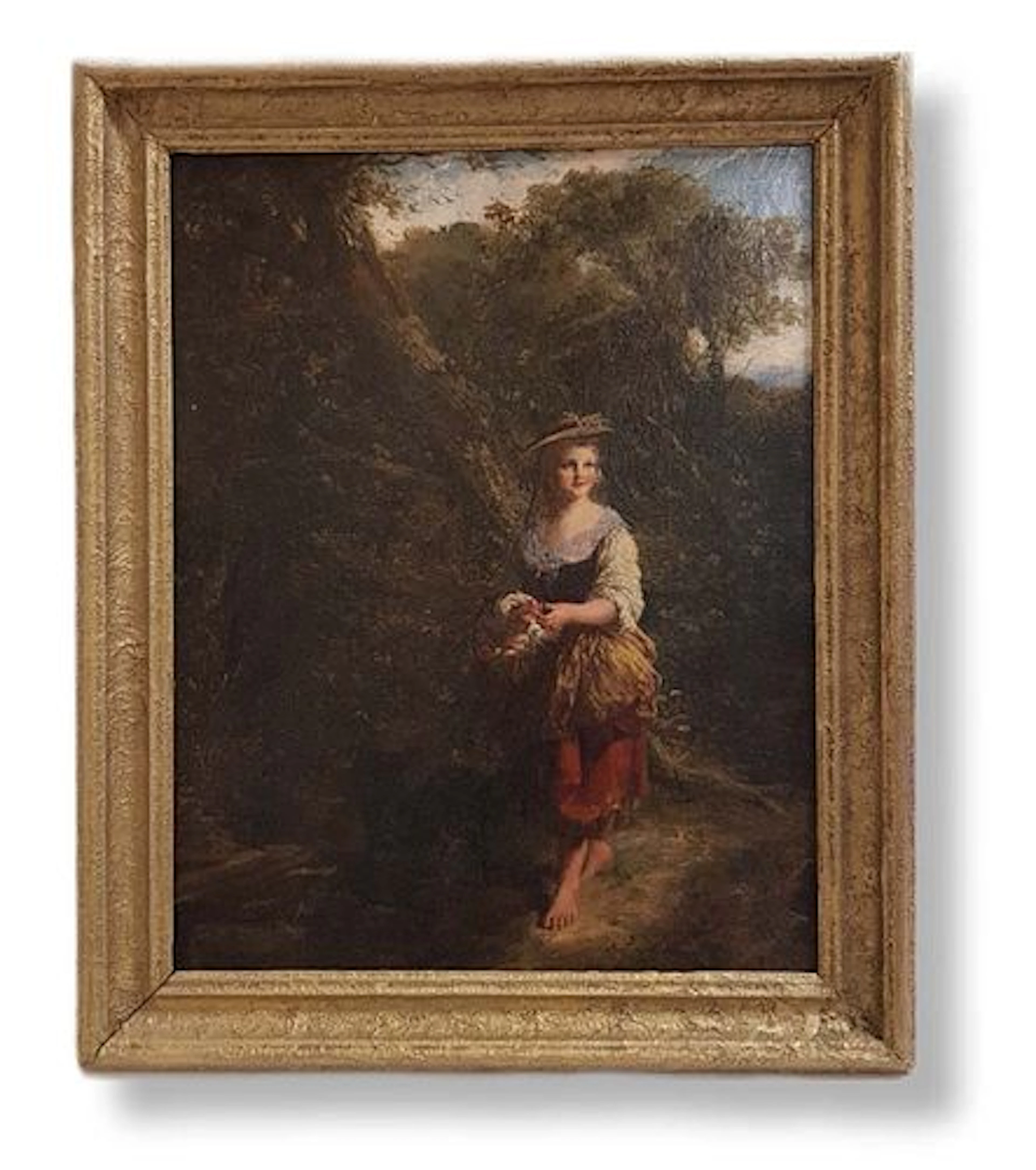 Late 19th Century Painting Oil On Canvas Portrait Of A Lady