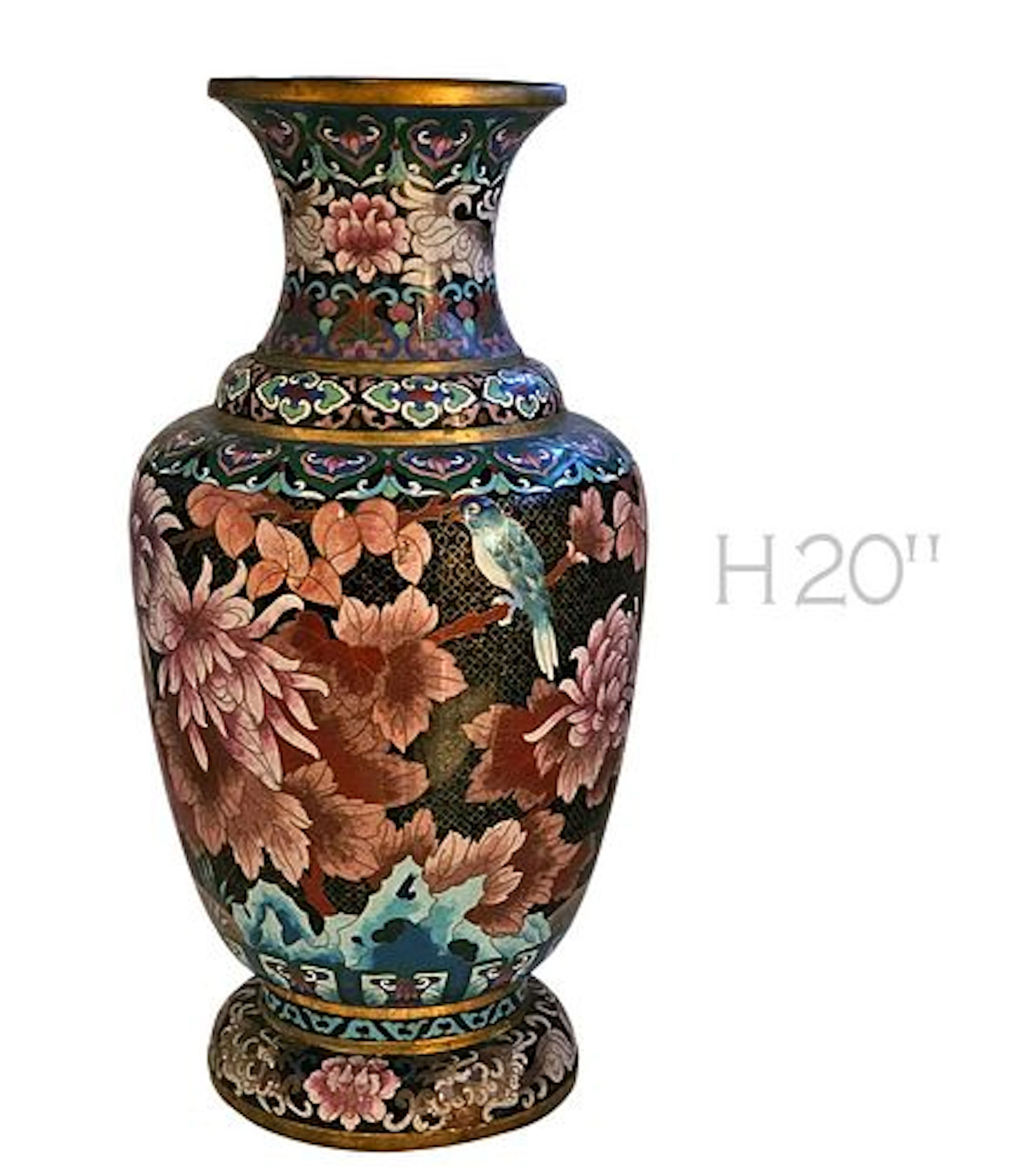 Large 20th C. Chinese Cloisonne Urn. An Intricate & Lavishly Designed