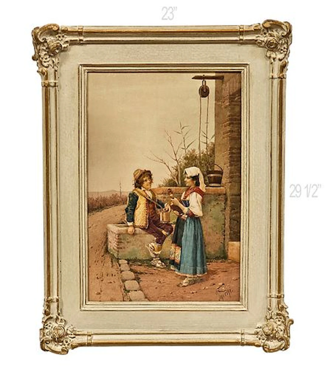 Italian (1842-1908) Filippo Indoni Oil On Board Painting, Signed