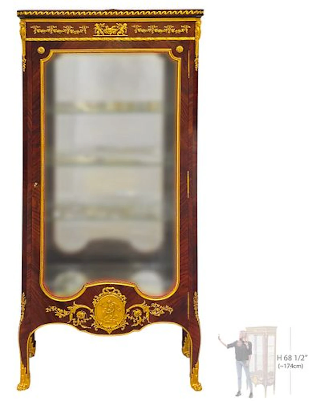 19th Century Figural Bronze Mounted F. Linke Tributed Vitrine