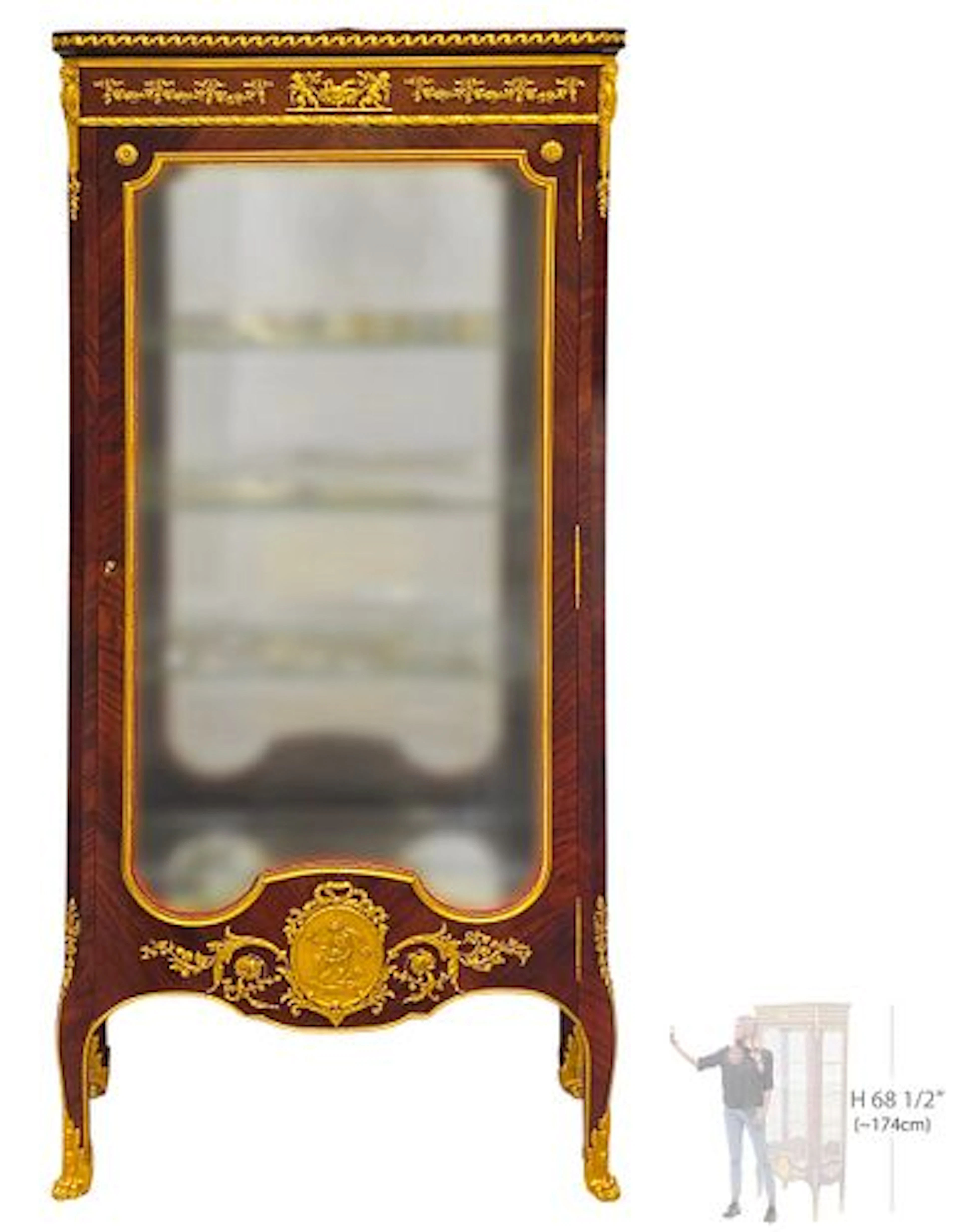 19th Century Figural Bronze Mounted F. Linke Tributed Vitrine