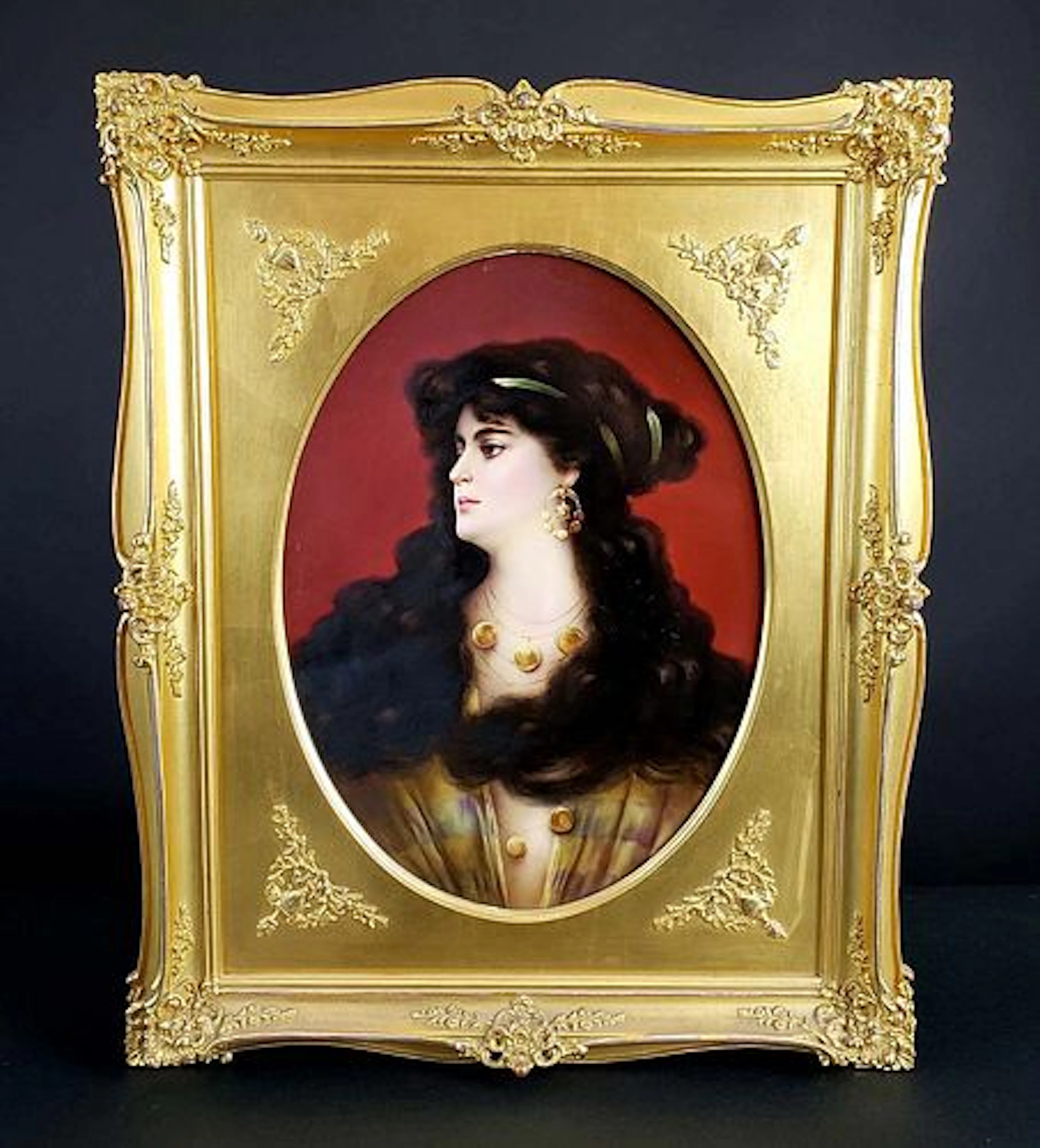 KPM Plaque of a Beauty in Gilt Frame, Circa 1890
