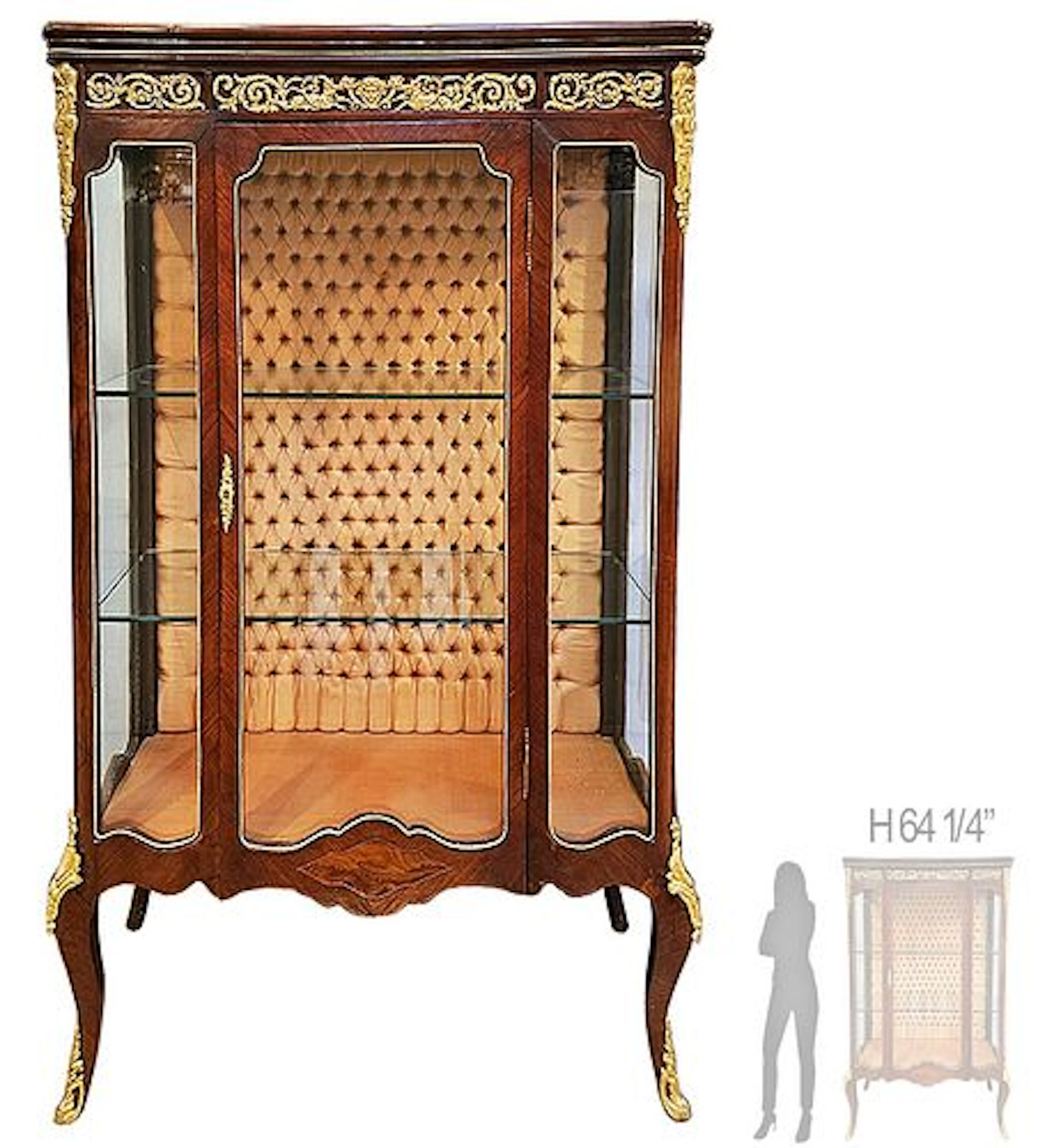19th C. French Bronze Mounted Linke Style Vitrine