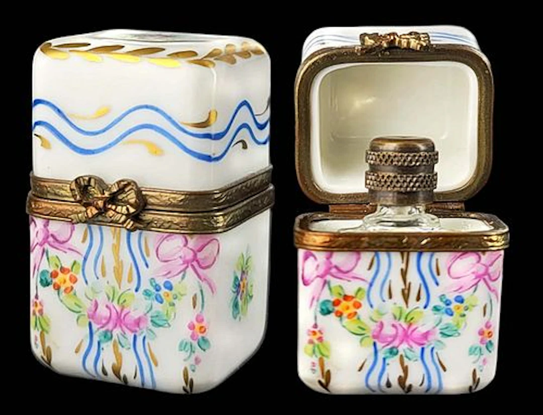 19th C. Limoges France Scented Perfume Porcelain Bottle