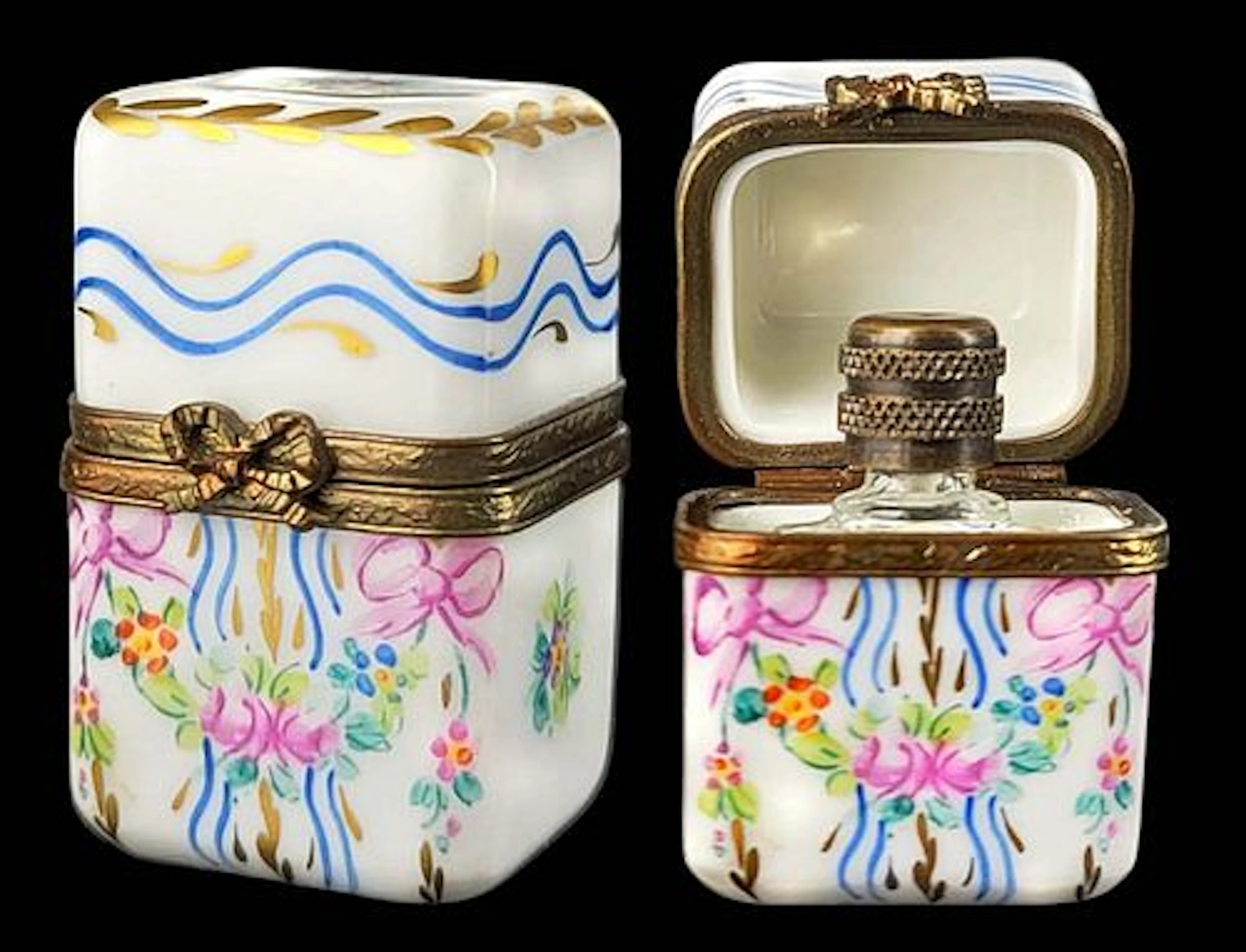 19th C. Limoges France Scented Perfume Porcelain Bottle