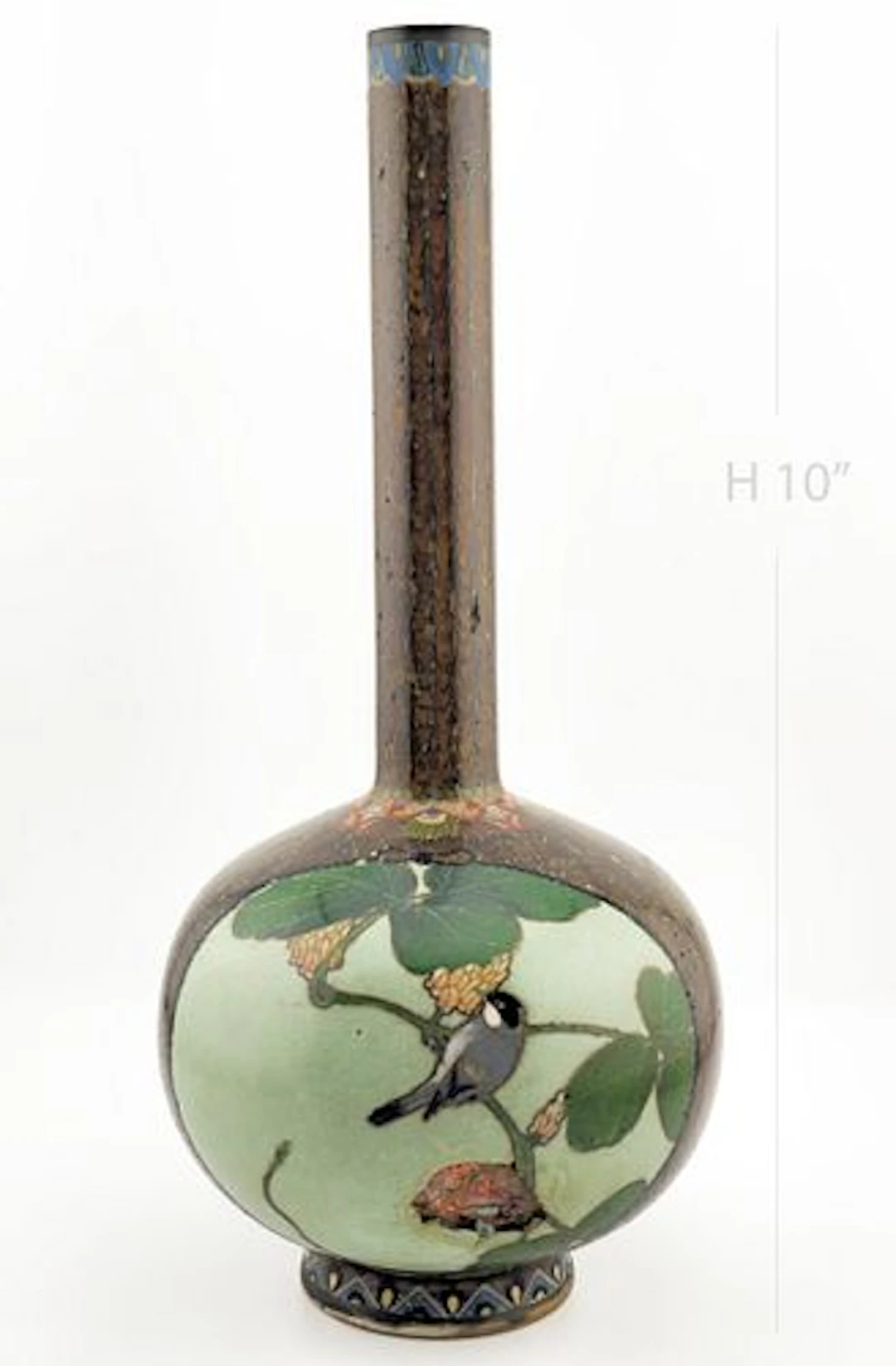 Japanese Cloisonne Enamel Meiji Era Early 20th Century Vase