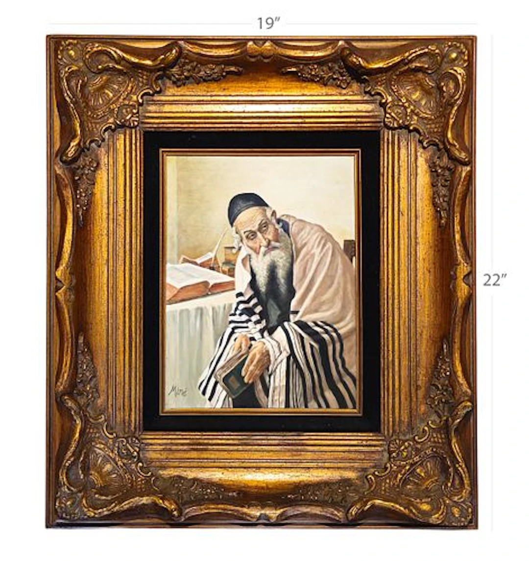 Judaica Religious Portrait Oil On Canvas Painting (France,Austria,1905-?)