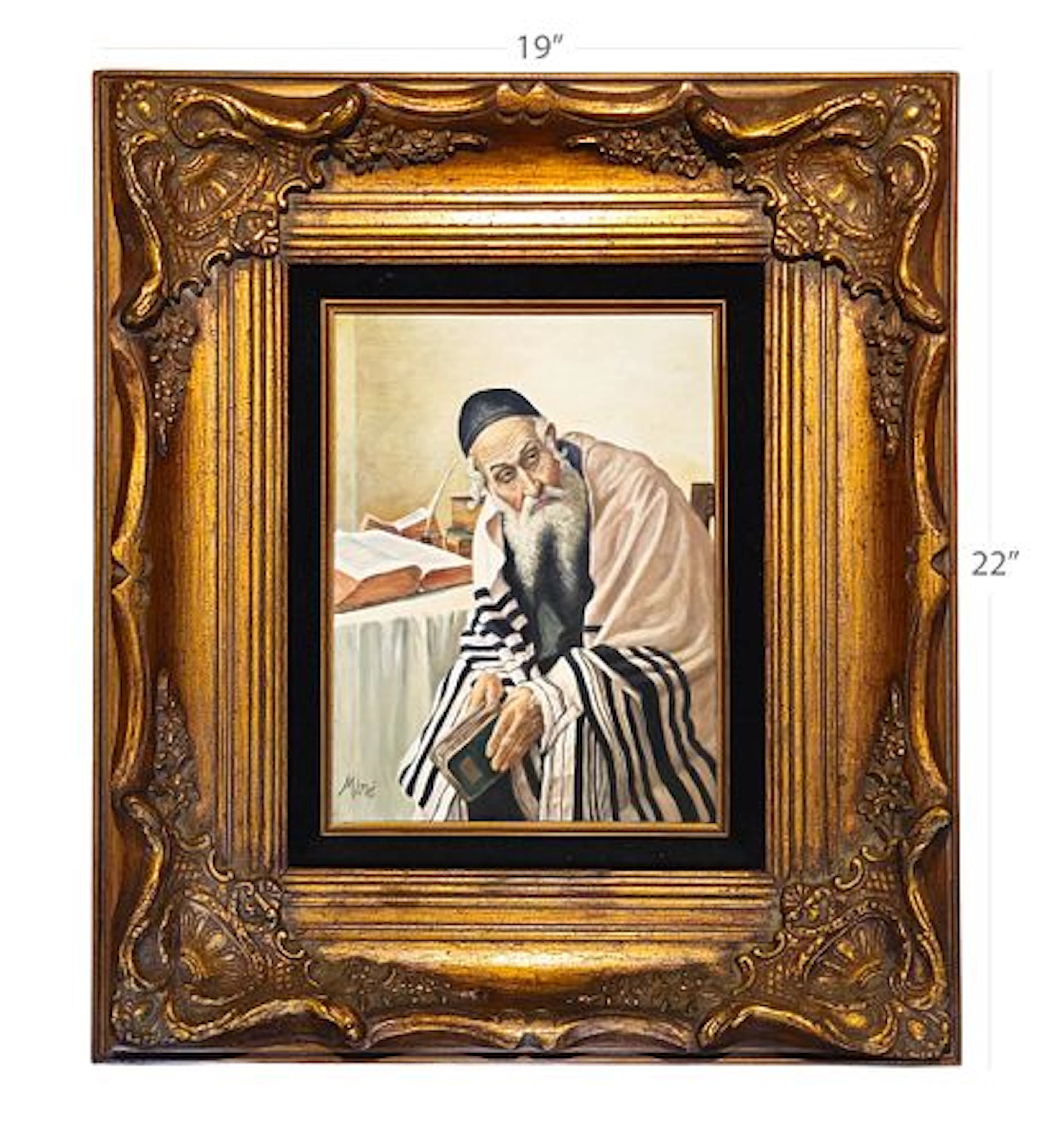 Judaica Religious Portrait Oil On Canvas Painting (France,Austria,1905-?)