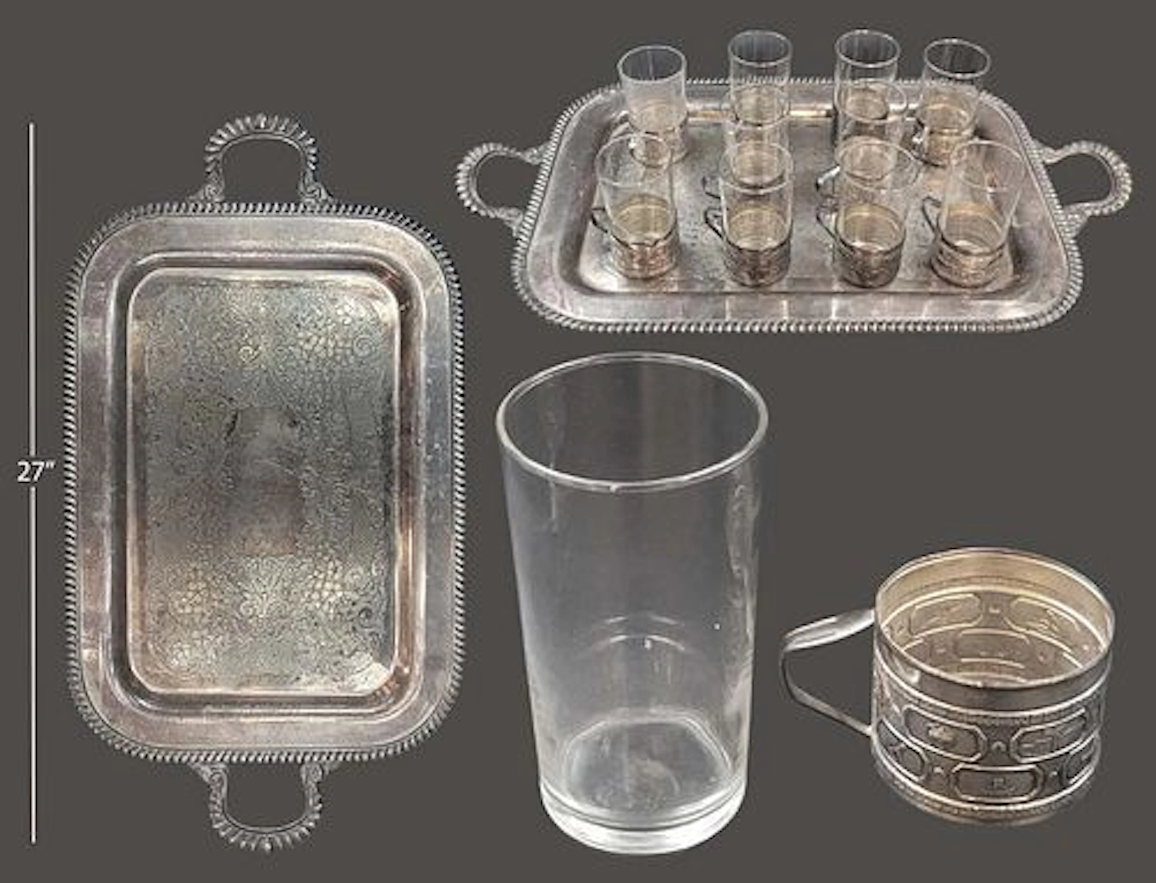 Large 20th C Silver Plated Tea Set, Made In Israel