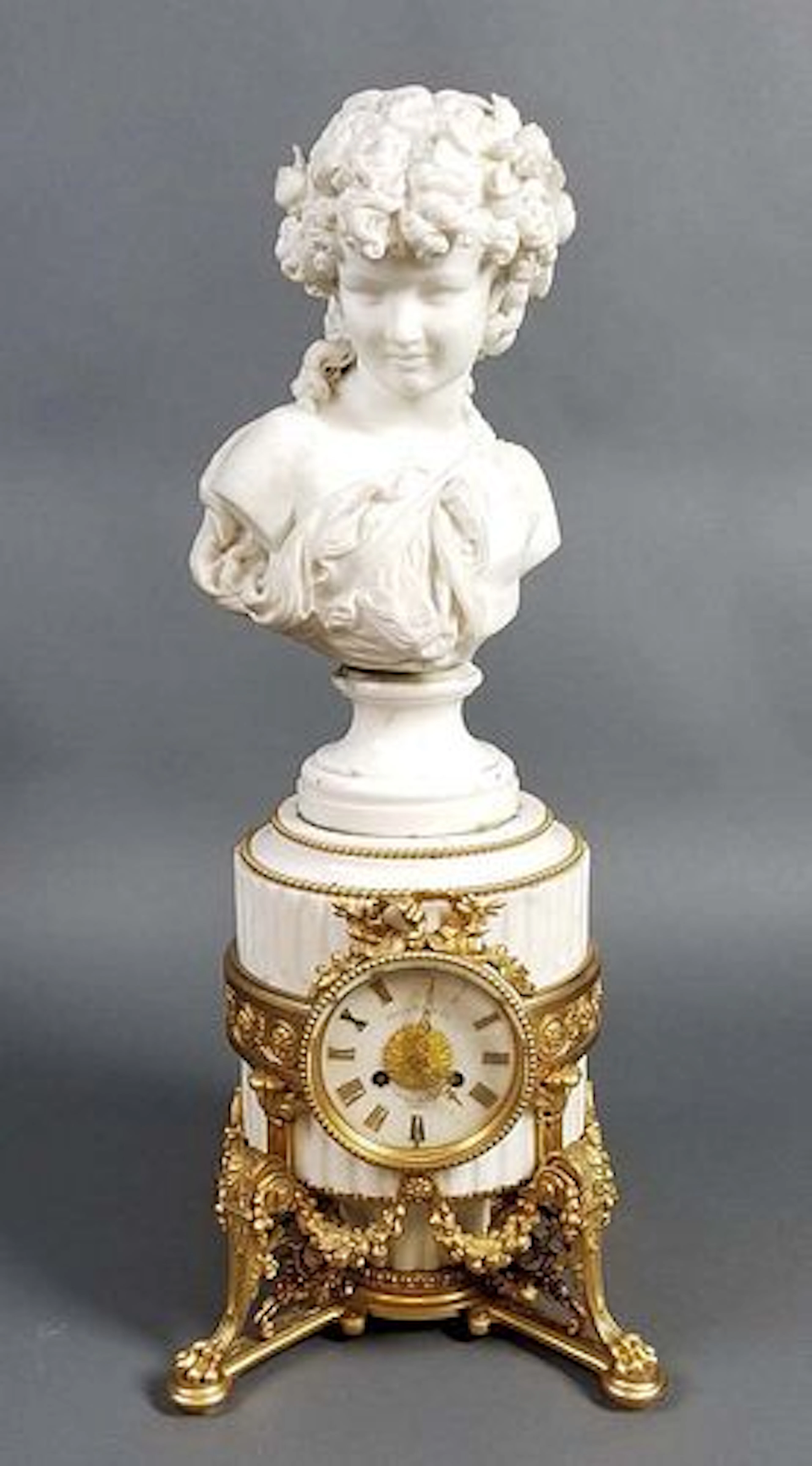 A Magnificent French Louis XVI Style Marble and Gilt