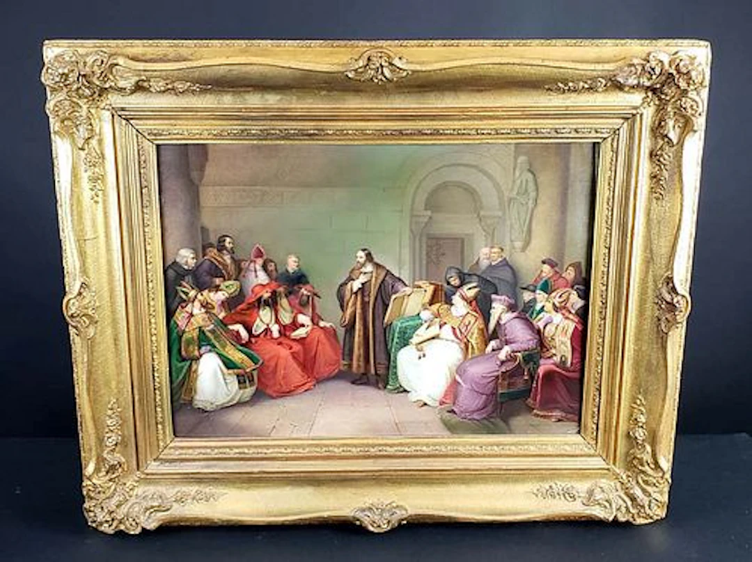 19th C. Vienna Plaque Depicting Johannes Hus at the