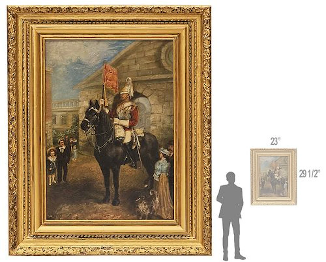 Oil On Canvas British "King's Guard" Signed & Dated (Oct 27 / 07)