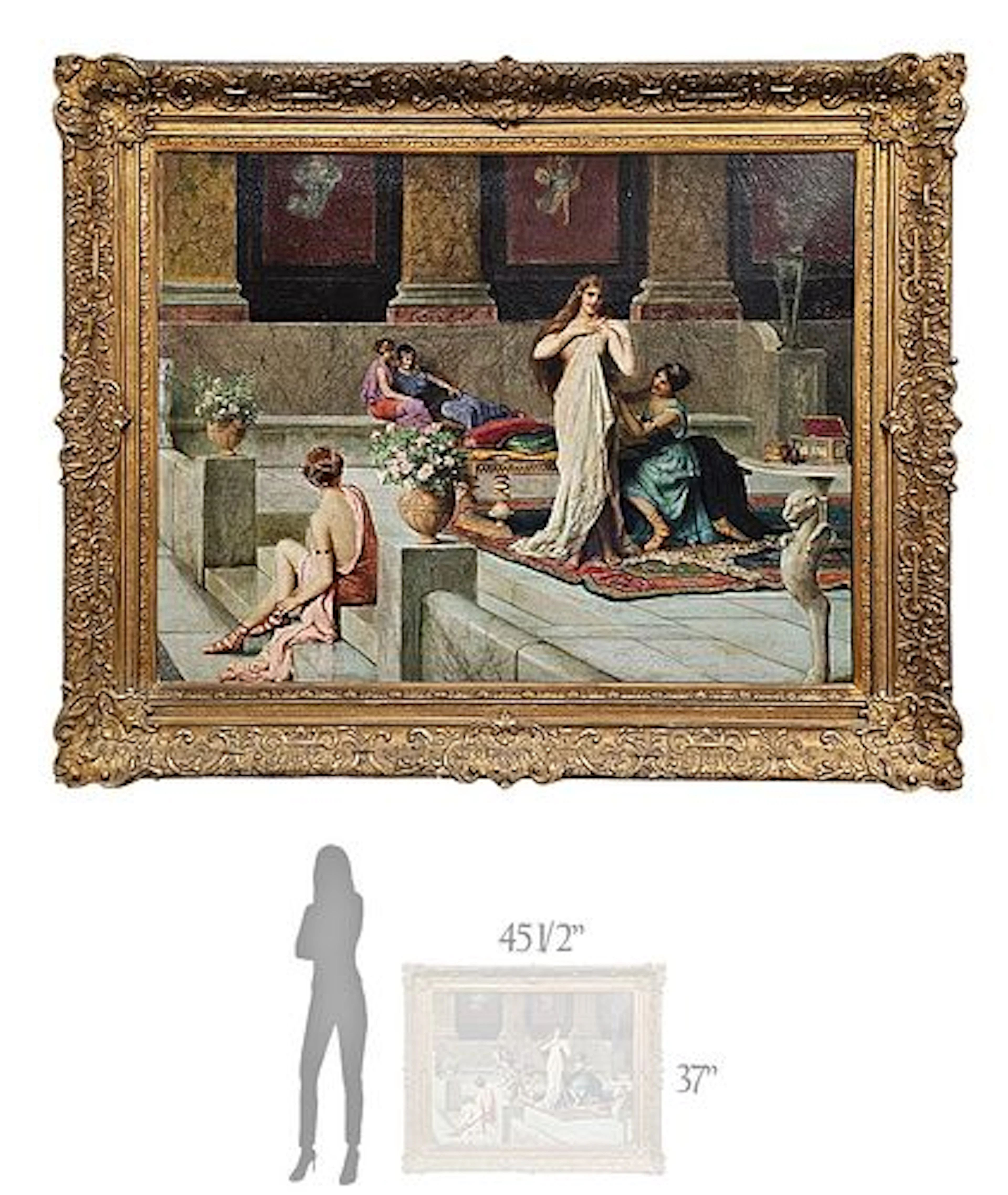 Late 19th C. \ Early 20th C. Oil On Canvas After Turkish Bath Painting