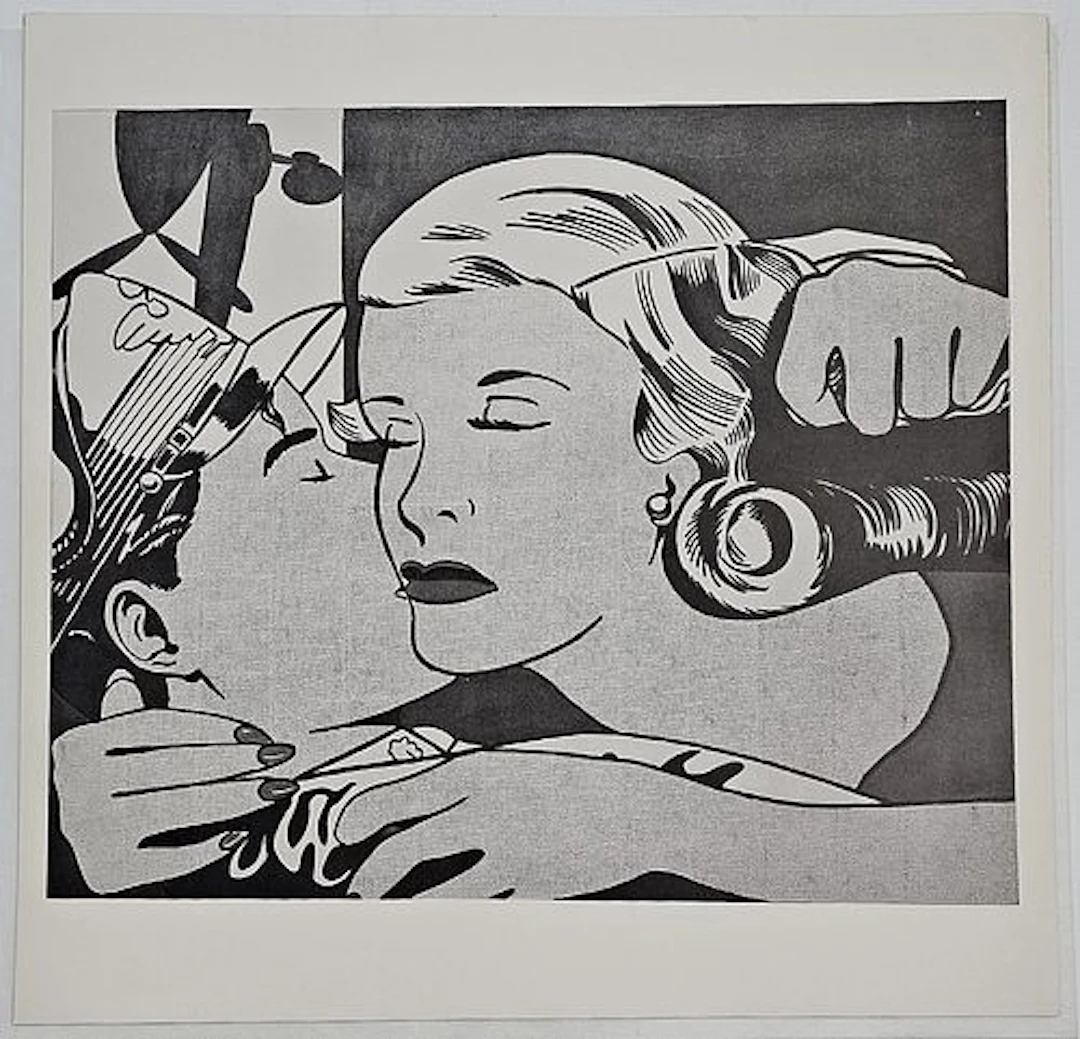 The Kiss, A Vintage Roy Lichtenstein Lithograph Print, COA