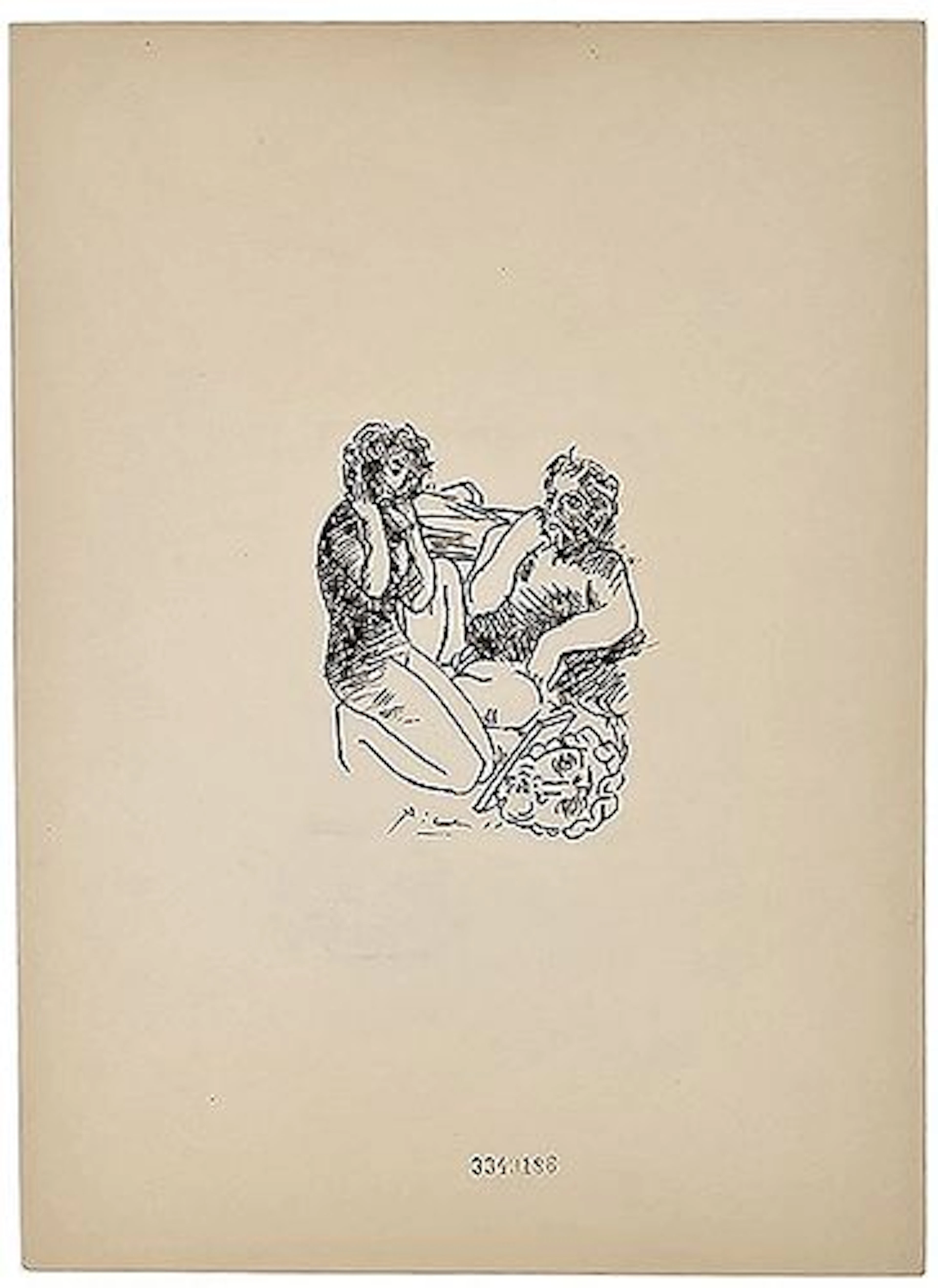 Picasso 'Escultor Y Modelo Arrodillada' Etching Lithography Print, Signed