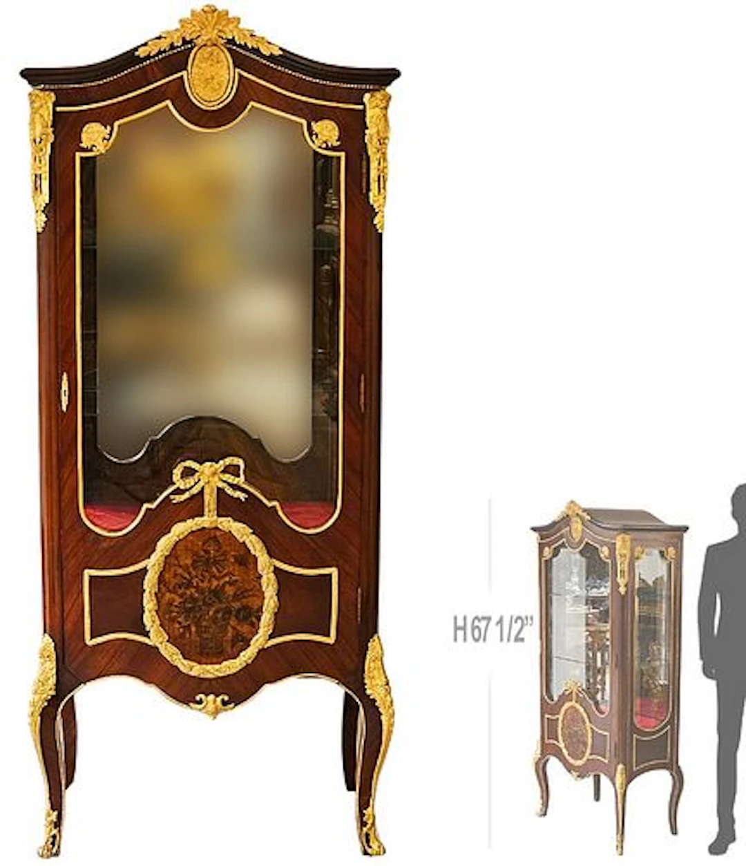 19th C. French Bronze Mounted Vitrine / Cabinet