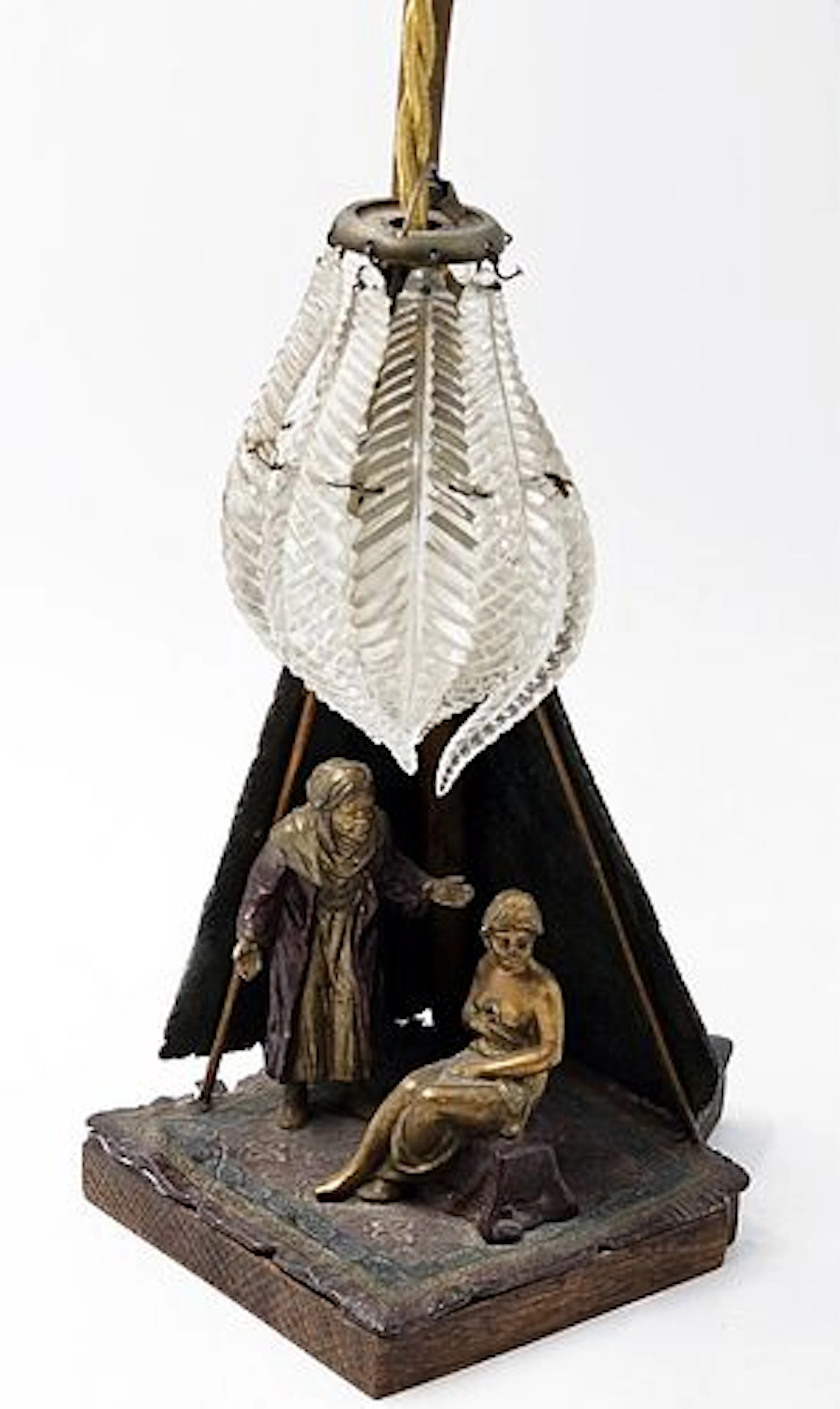 Austrian Bergman Style Orientalist Bronze Figurines Lamp