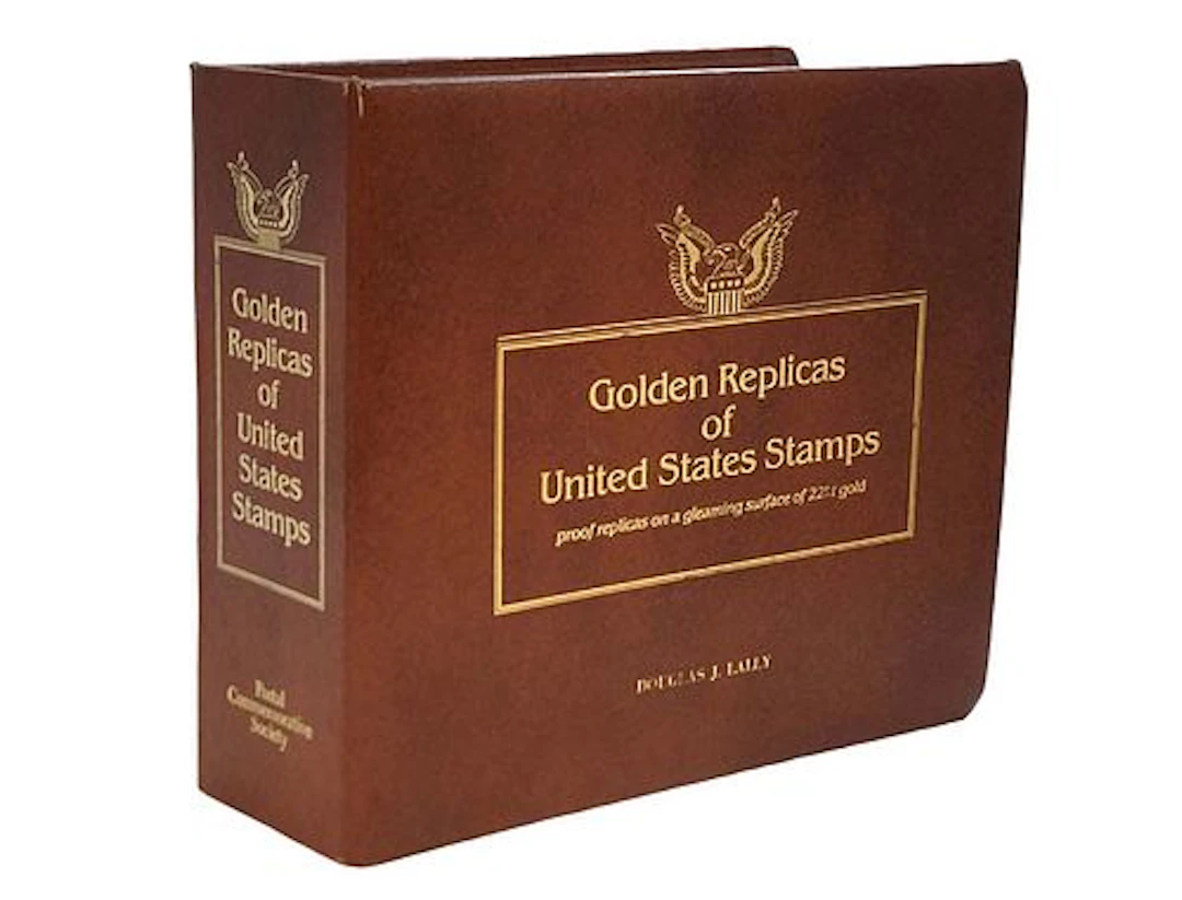 Golden Replicas Of United States Stamps, Proof Replicas On A Gleaming