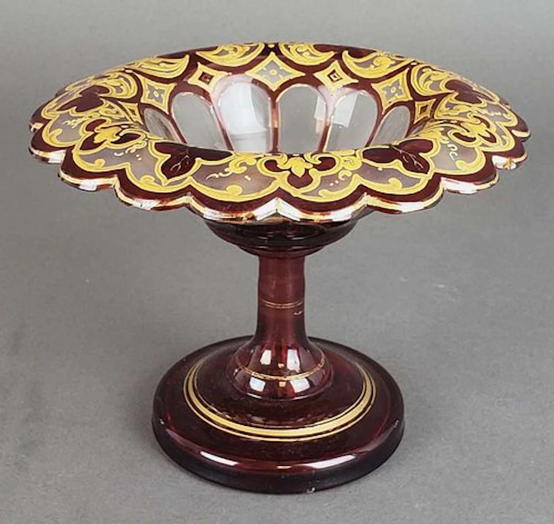 Bohemian Glass Candy Dish