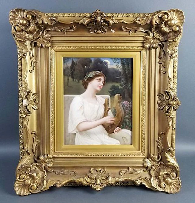 Late 19th C. Exquisite KPM Porcelain plaque of Woman