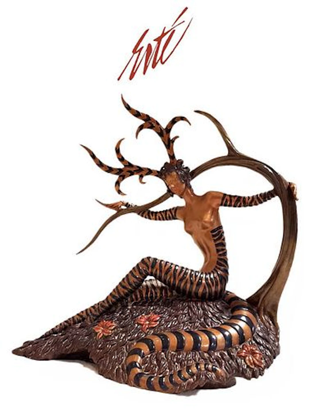 ERTE THE HUNTING BRONZE SCULPTURE, SIGNED