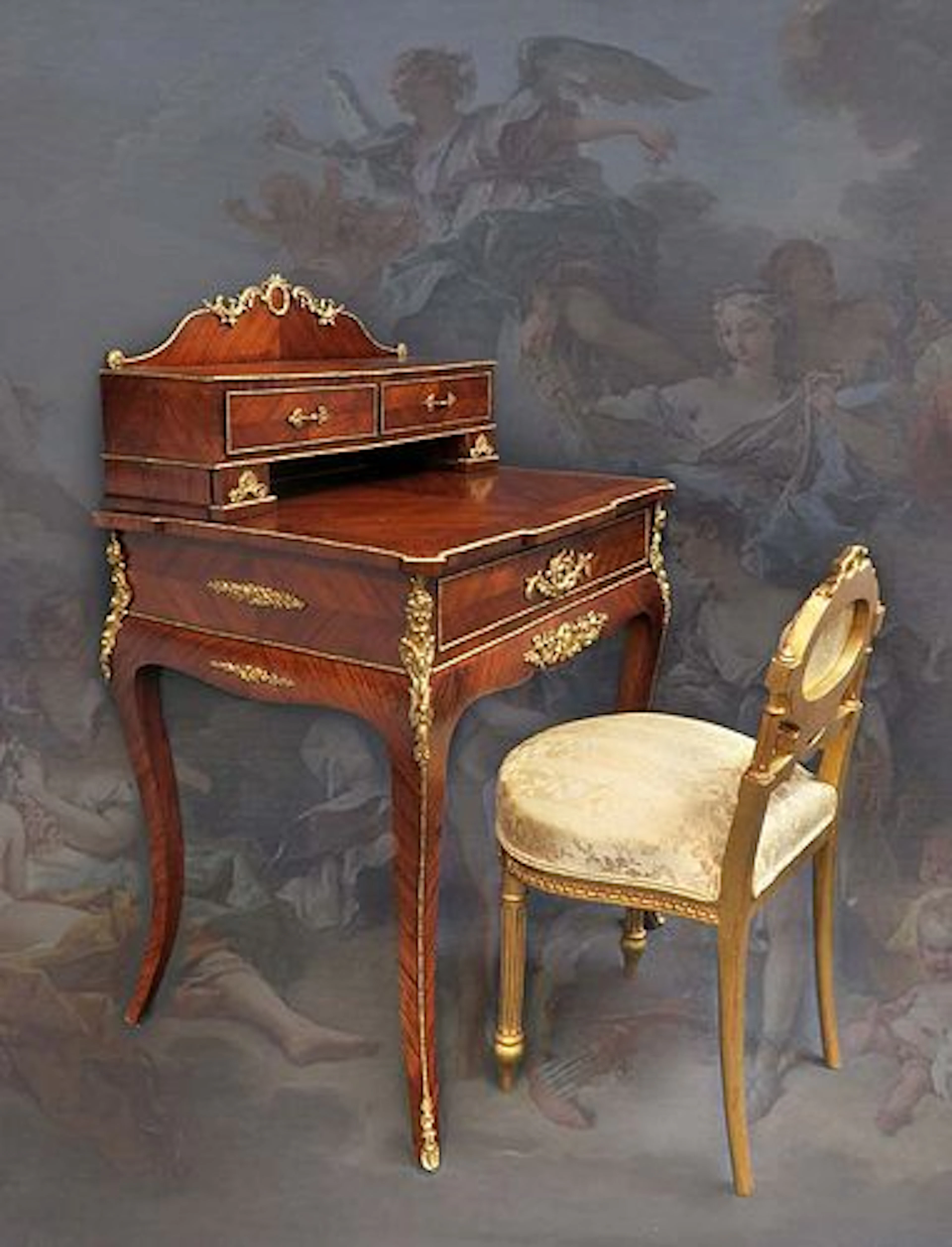 19th C. Fine French Bronze Mounted Lady?s Desk