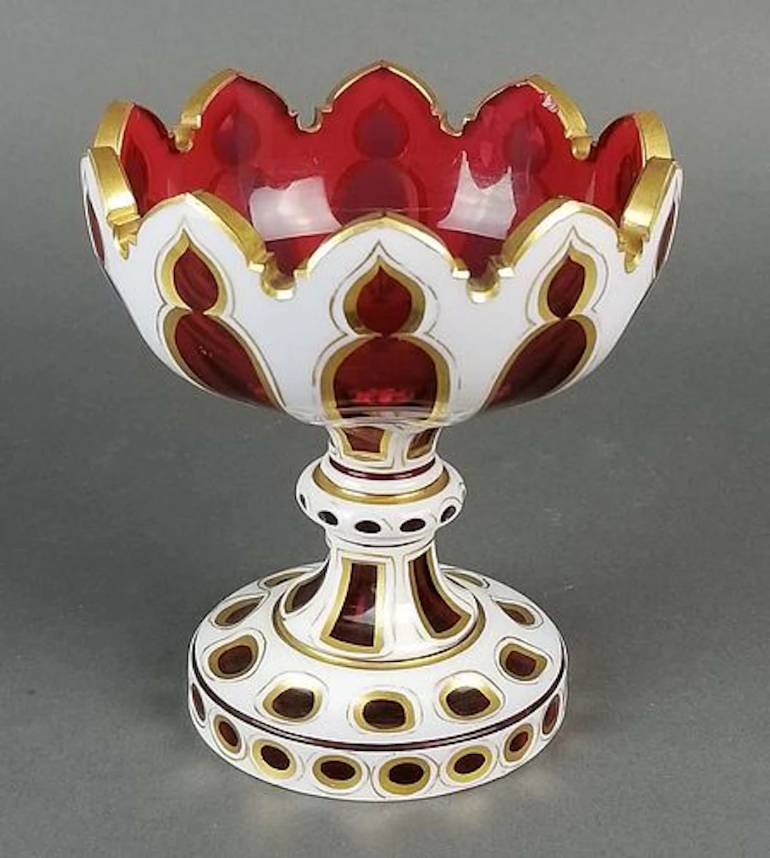 19th C. Bohemian Cut Crystal Tazza