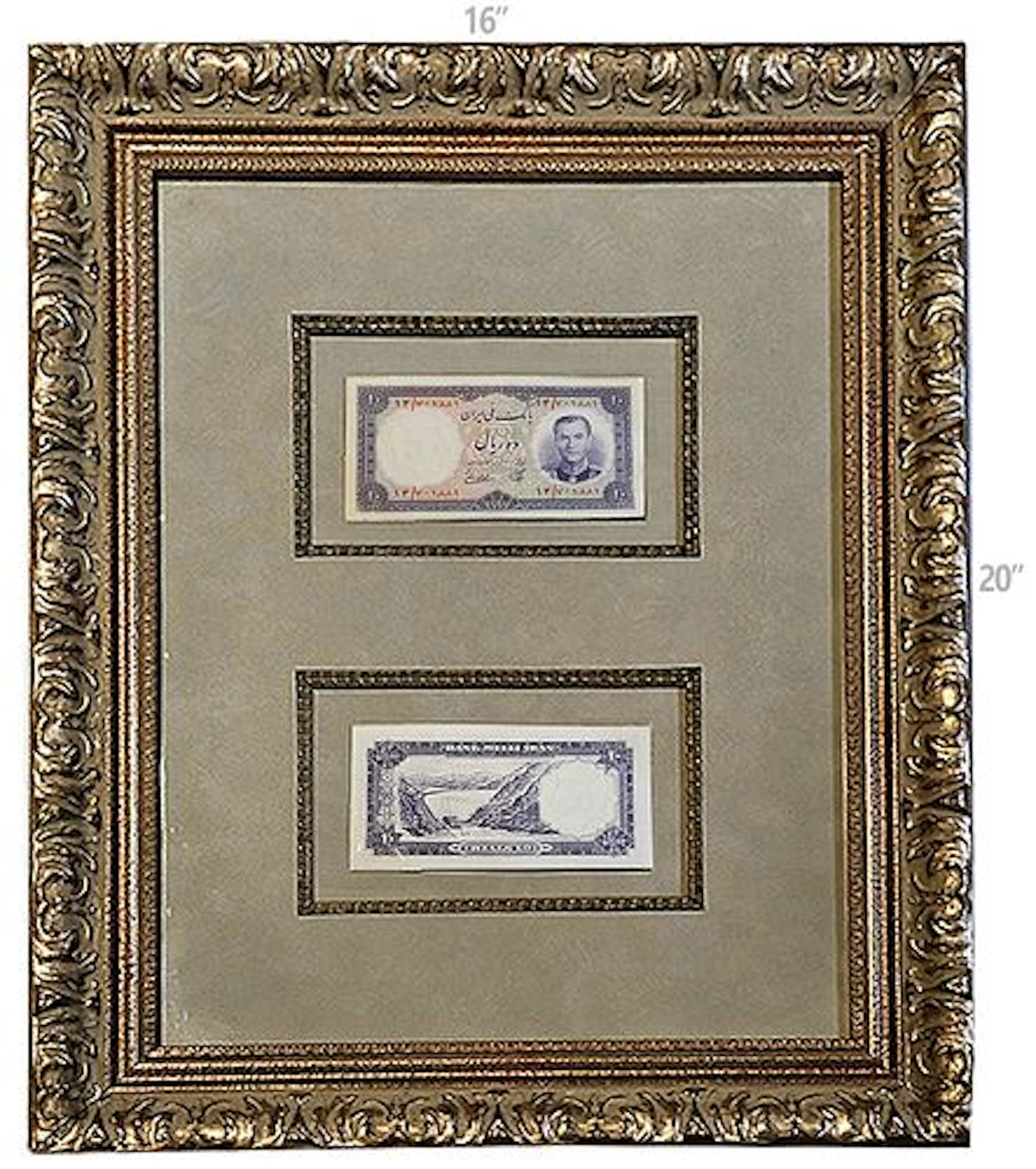 Persian 10 Rials Iran Mohammad Reza Shah Pahlavi Era Banknotes