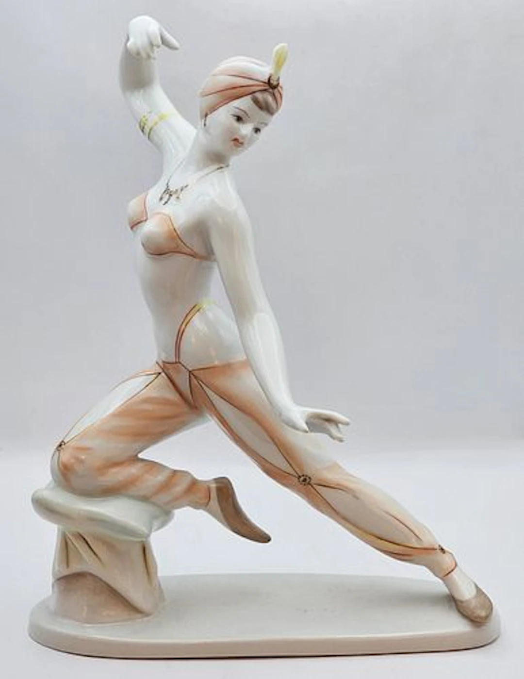 Vintage Hungarian Hollohaza Orientalist Dancer Figurine