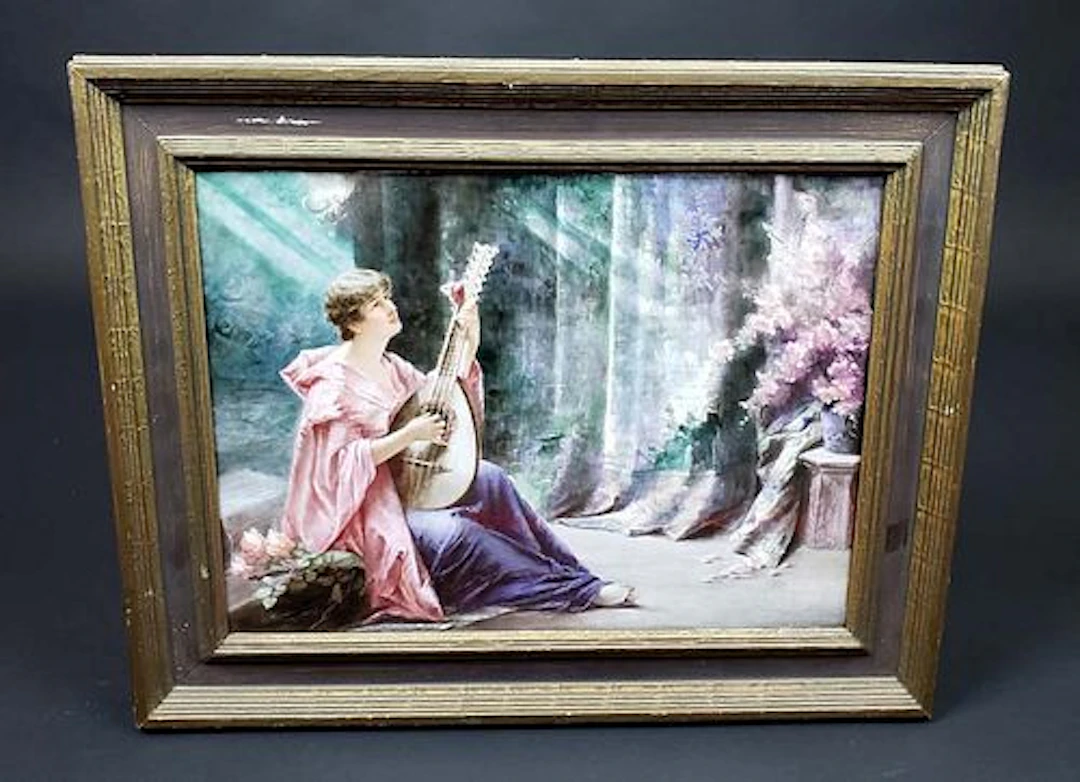 Limoges Plaque Signed L. Vance Philly, Dated 1895
