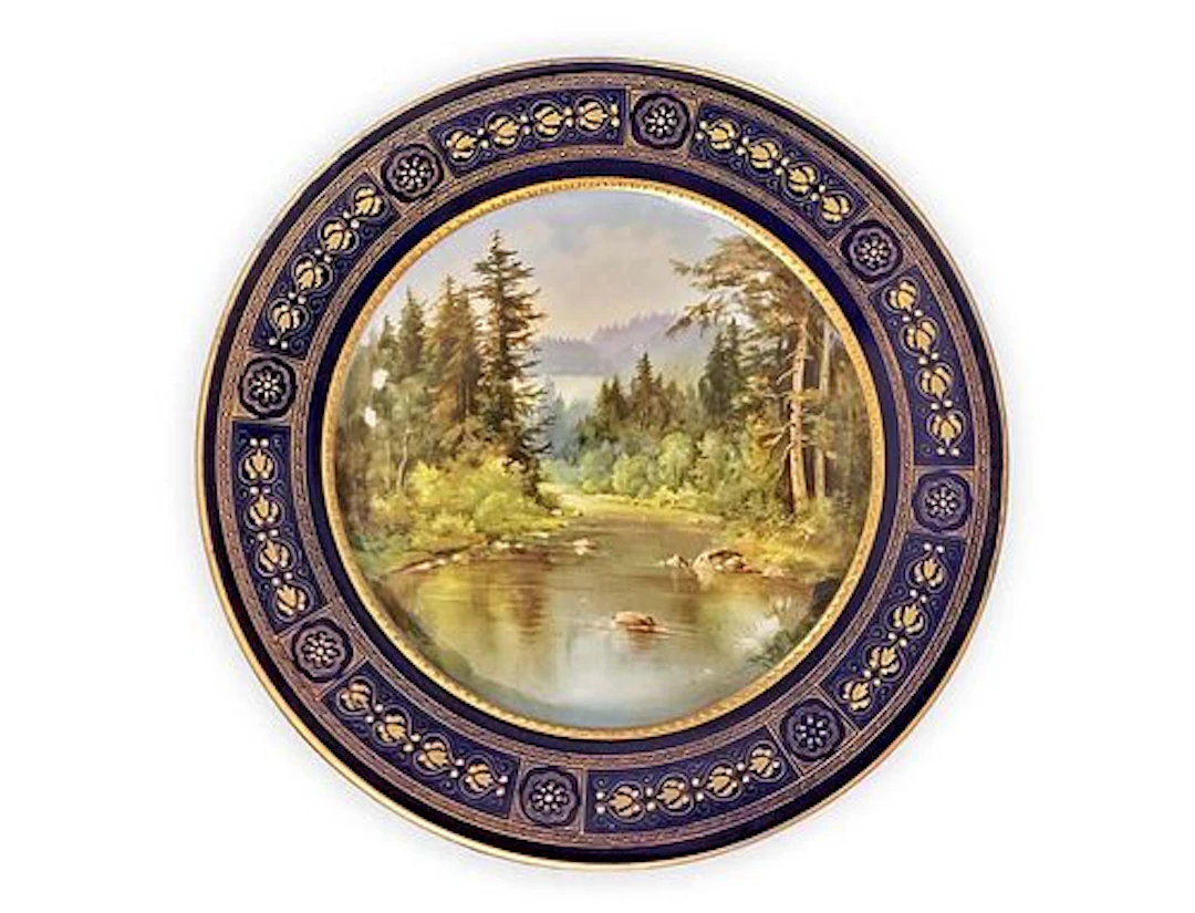 Late 19th C. Hand Painted German Porcelain Plate
