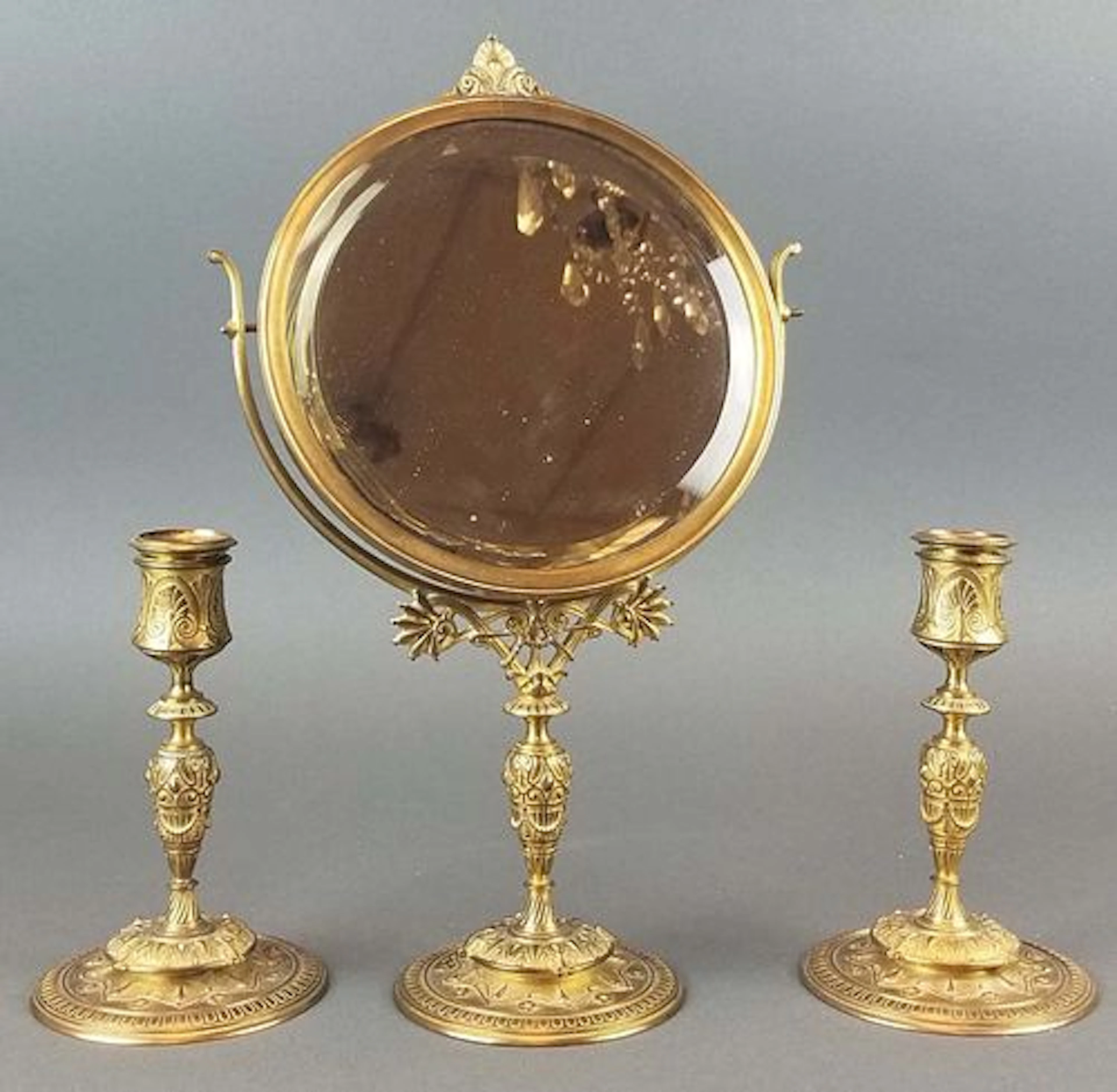 F. Barbedienne 3 Pc. Bronze Vanity Set