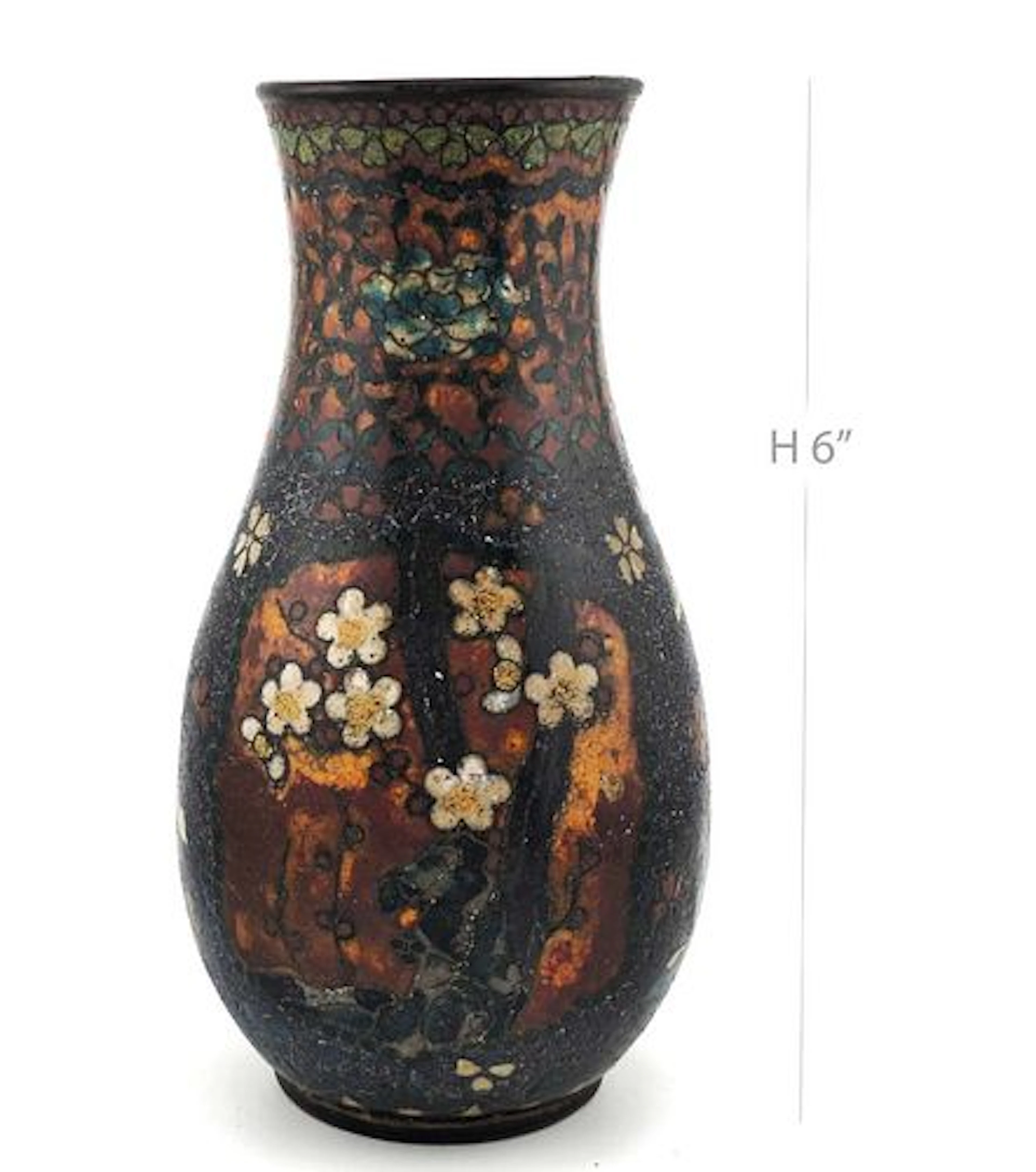 Antique Japanese Cloisonne Enamel Vase Meiji Period (1861-1912)