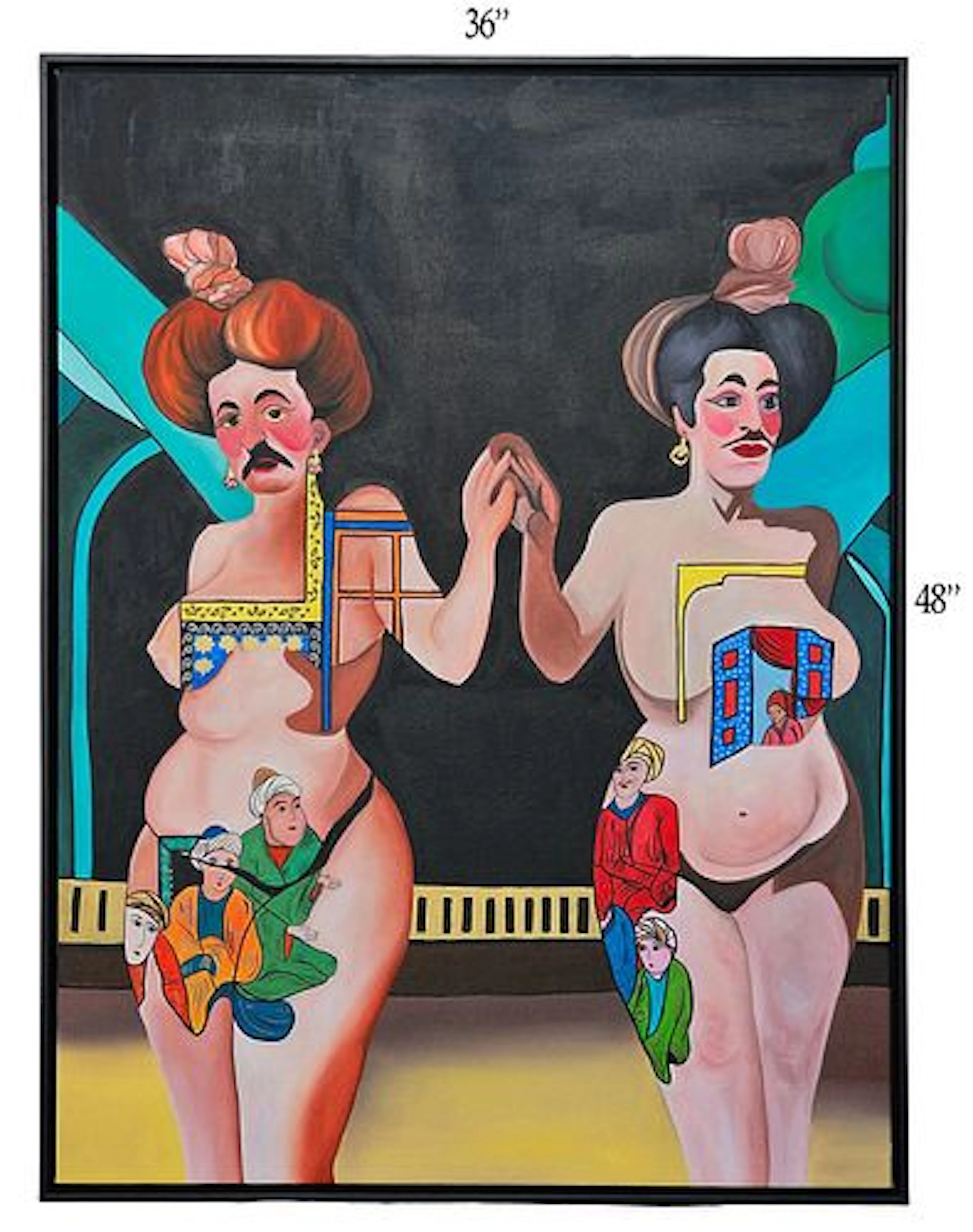 Opposition III' Oil On Canvas Painting
