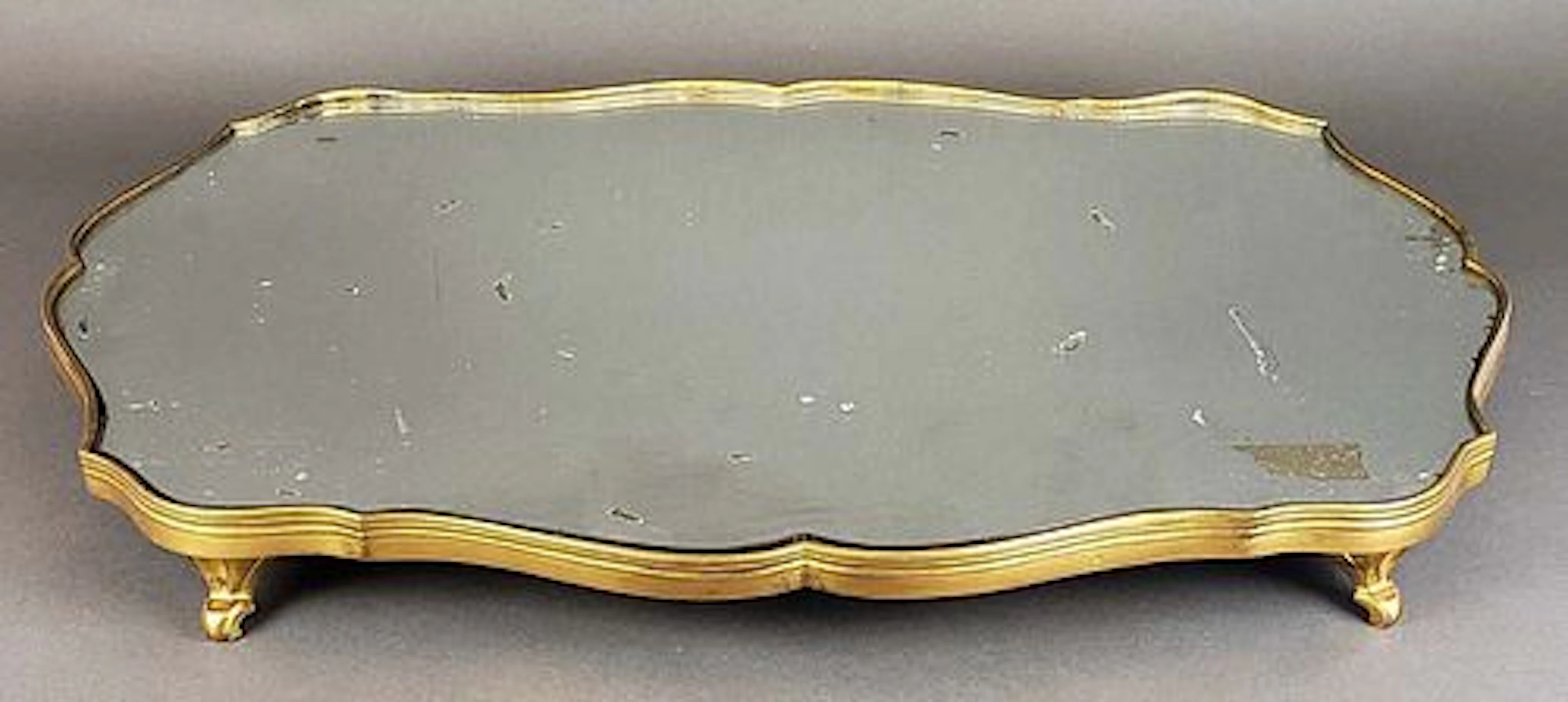 19th C. French Bronze Mirrored Plateau