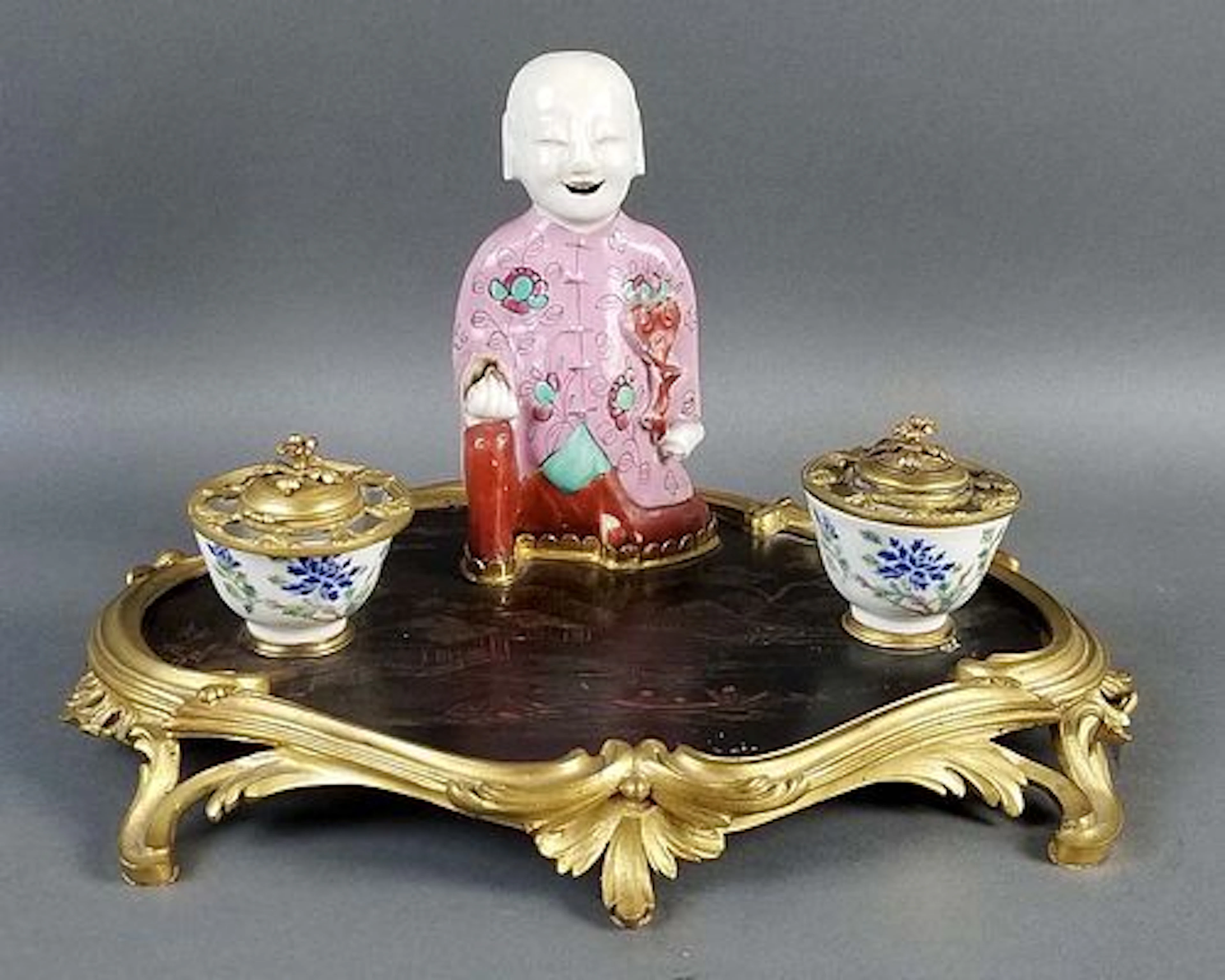 Late 19th C. French and Chinese Porcelain Chinoiserie