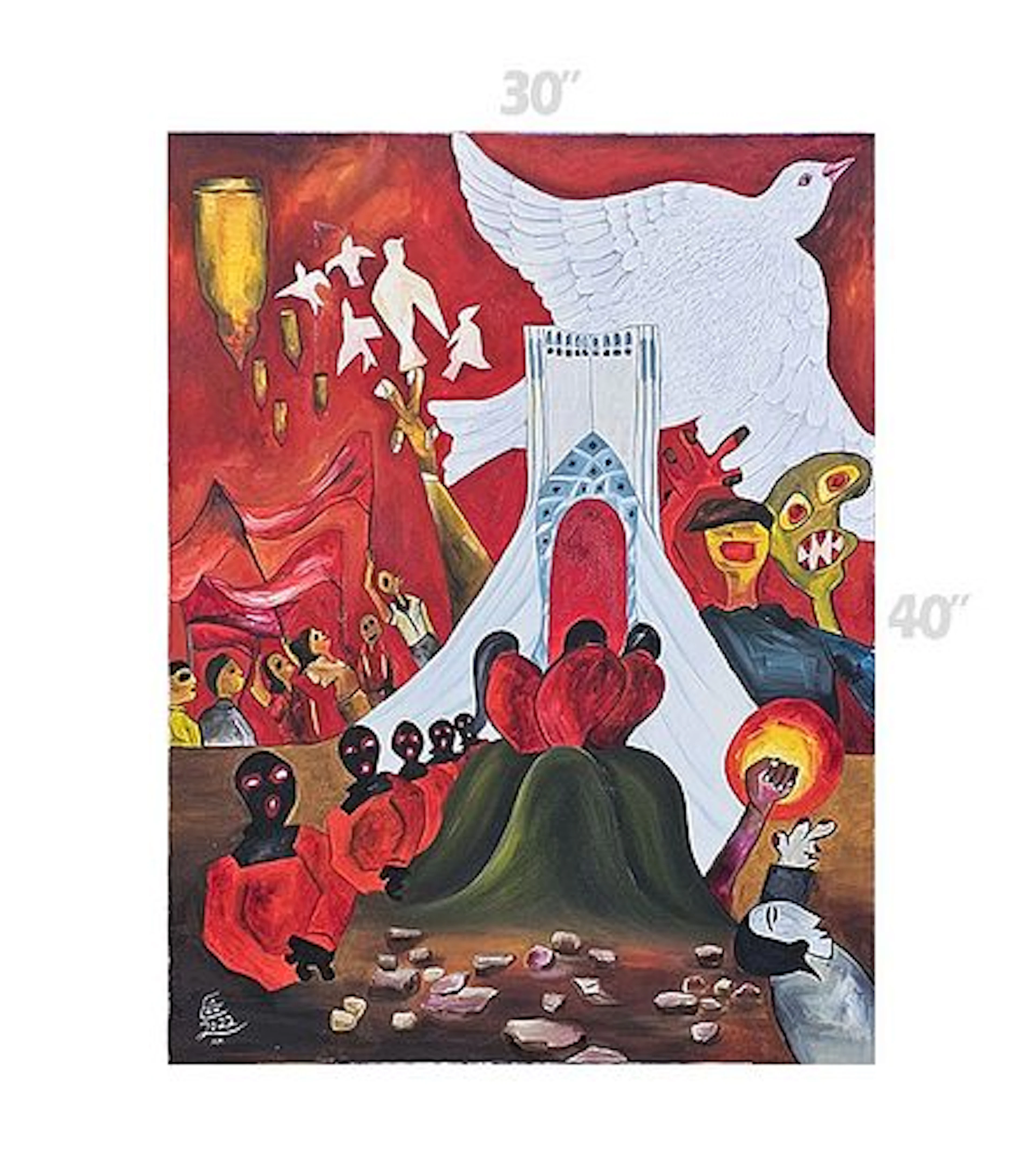 Liberty Freedom Oil On Canvas By Ellie Shafiei